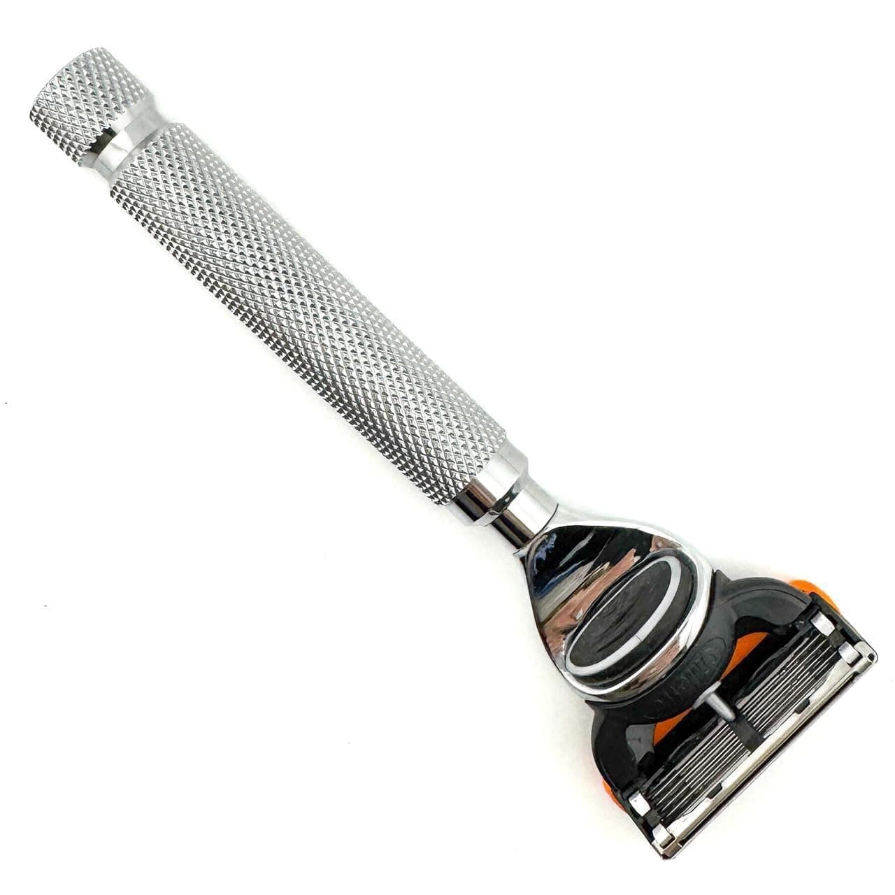 Parker 5-Blade Razor Handle for Fusion Blades – Weighted, Textured Grip for Smooth, Tug-Free Shaving | Luxury Gift-Ready Razor with Fusion Blade Included