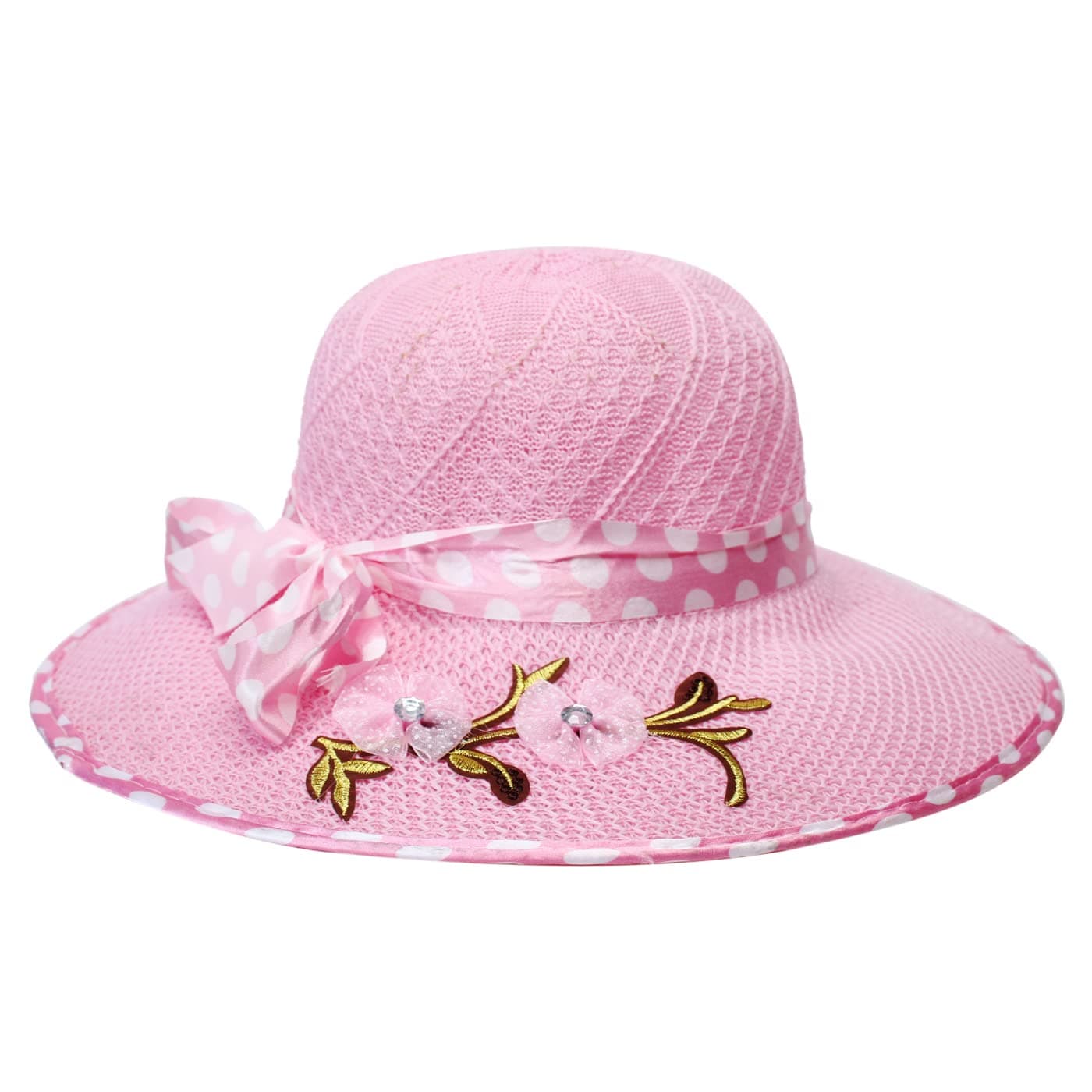 BOXO Wide Large Brim Ribbon Hat Cap Beach Hat/Summer Sun Hats for Women and Girls