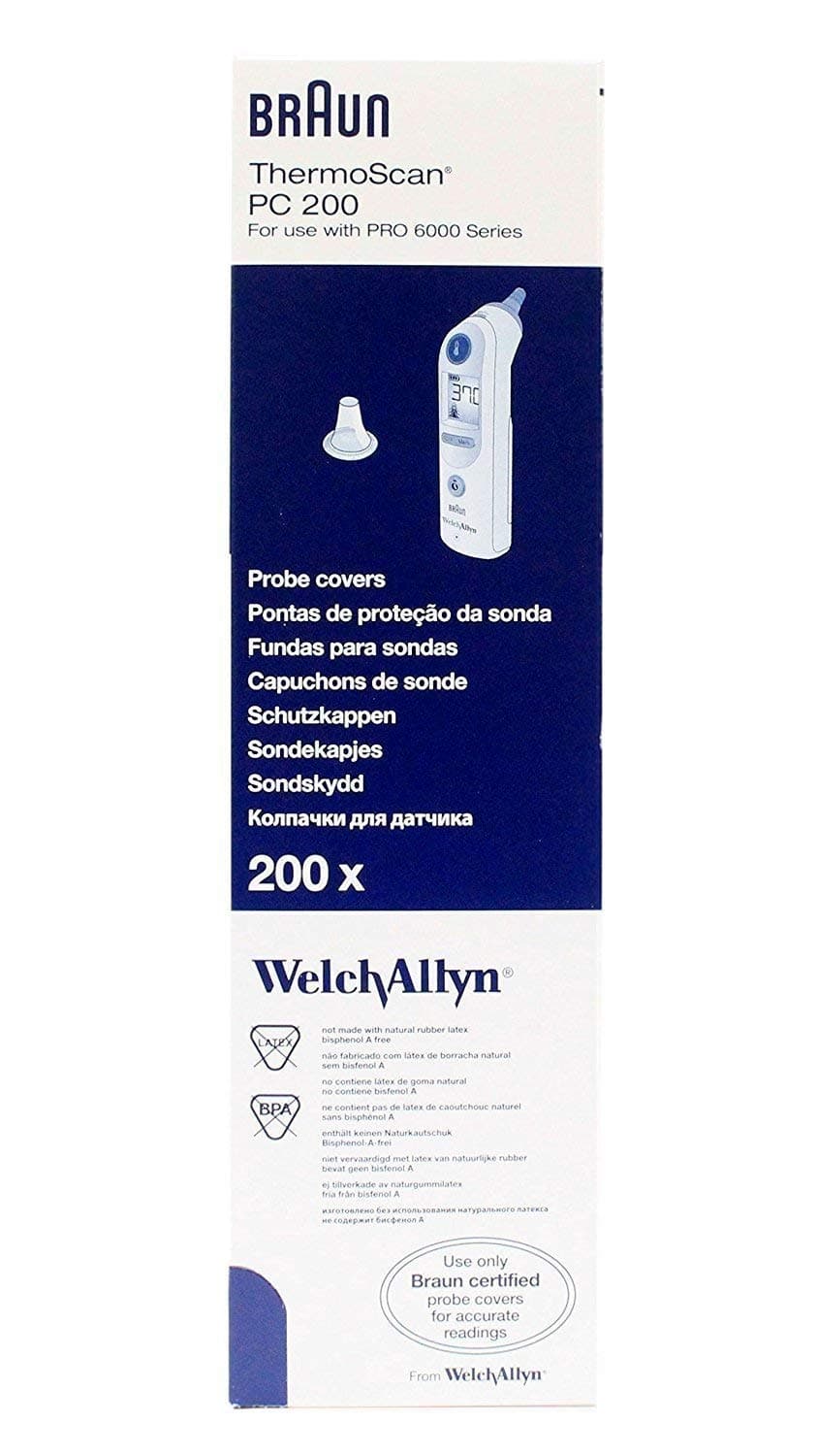 Braun Thermoscan PRO 4000 Thermometer and Probe Covers 200 AD