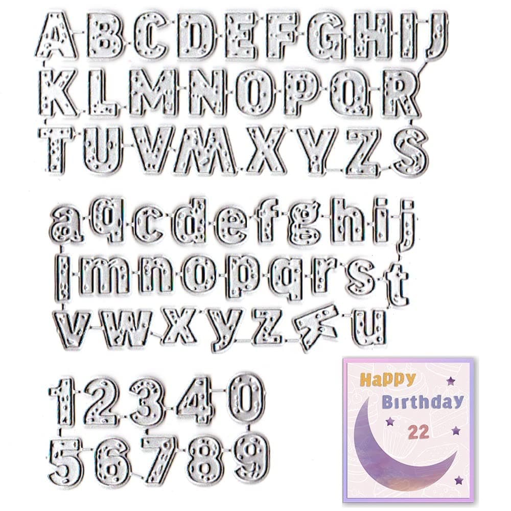 Alphabet Number Die Cuts for Card Making, Uppercase Letters Cutting Dies Sets Alphabets Words Dies Stencils Embossing Template for Scrapbooking DIY Cards Album Crafts Supplies