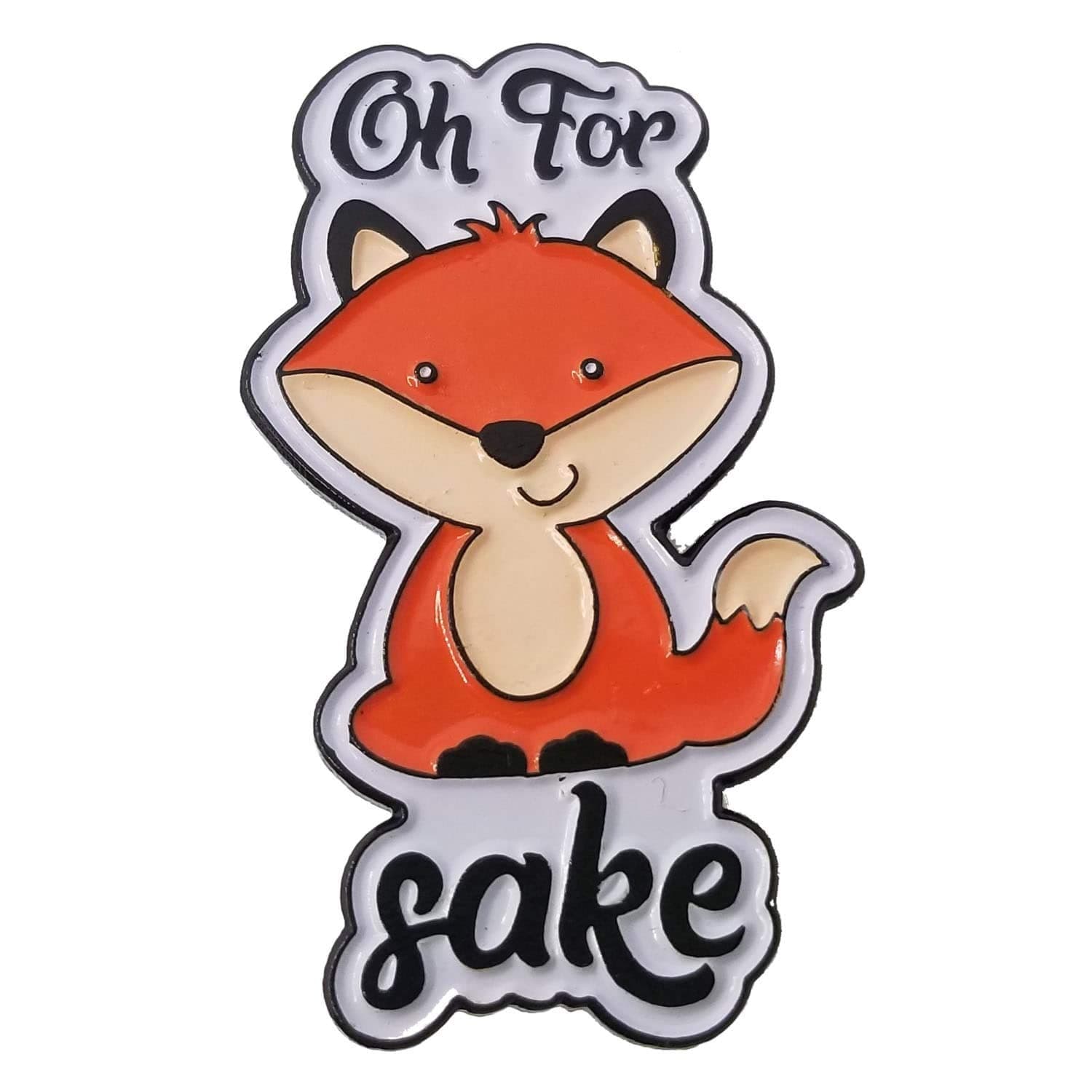 Stickeroonie Enamel Pin Oh For Fox Sake for Backpacks Cute Backpack Hat Jean Jacket Funny 1.0 Inches Backs Enamel Jewelry Brooch