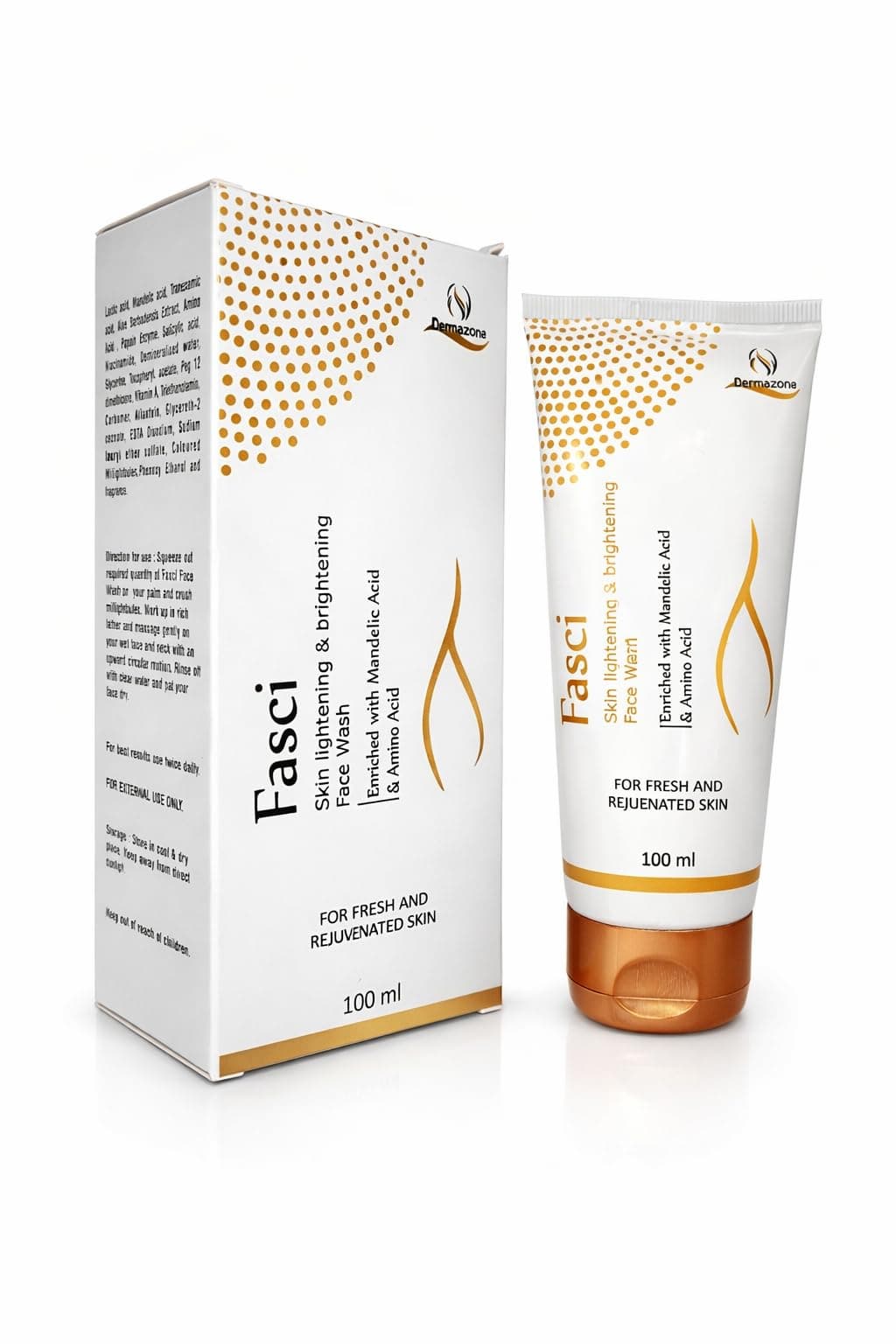 Fasci Face Wash, Skin Lightening & Brightening, Enriched with Mandelic Acid & Amino Acid, 100ml