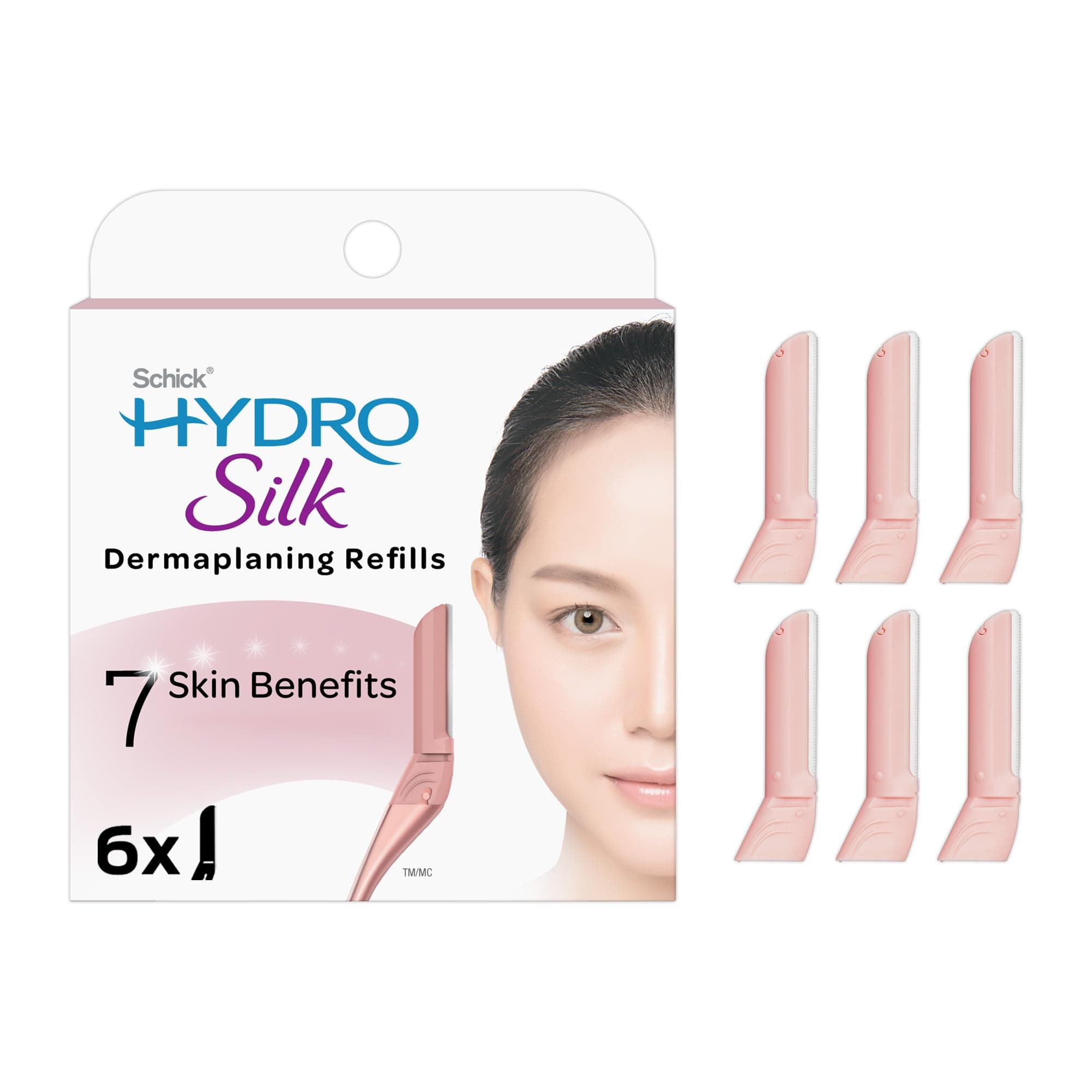 Schick Hydro Silk Dermaplaning Wand Refill Blades ââ‚¬â€ Dermaplaning Refills, 6 Refills, Professional Style