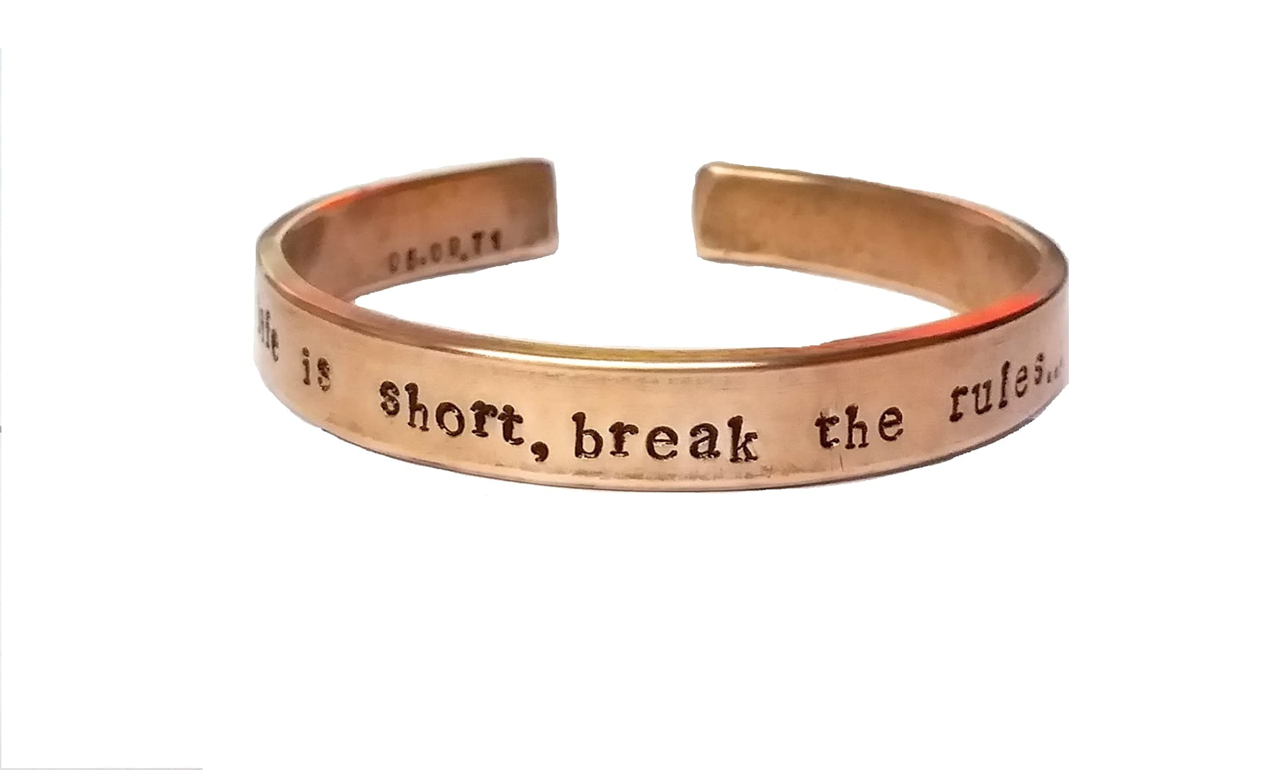 Streetsoul Personalized Hand Stamped Custom Message Kada Pure Copper Oval Cuff Bracelet 3 mm Thickness 10 mm Width For Men