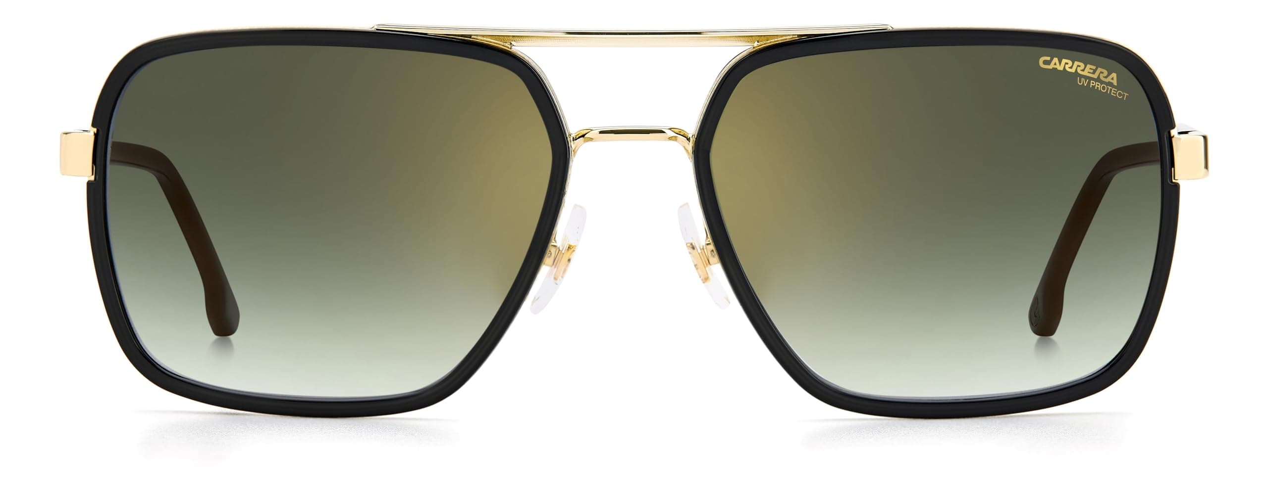 Carrera Men Square UV Protected 256/S Gold/Green Shaded 58/18/140 Sunglasses, 58/18/140