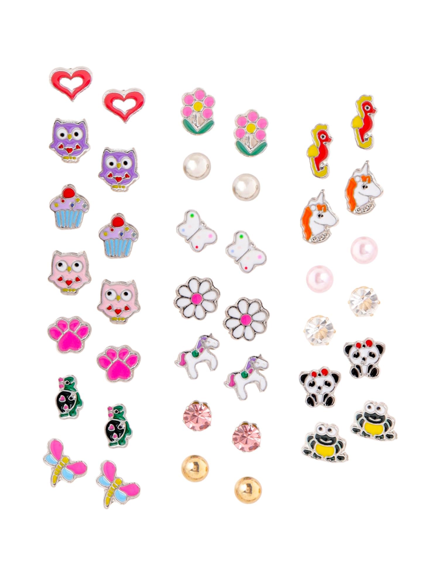 Melbees by Yellow Chimes Stud Earrings for Girls Combo of 20 Pairs Cute Little Stud Earrings Combo For Girls