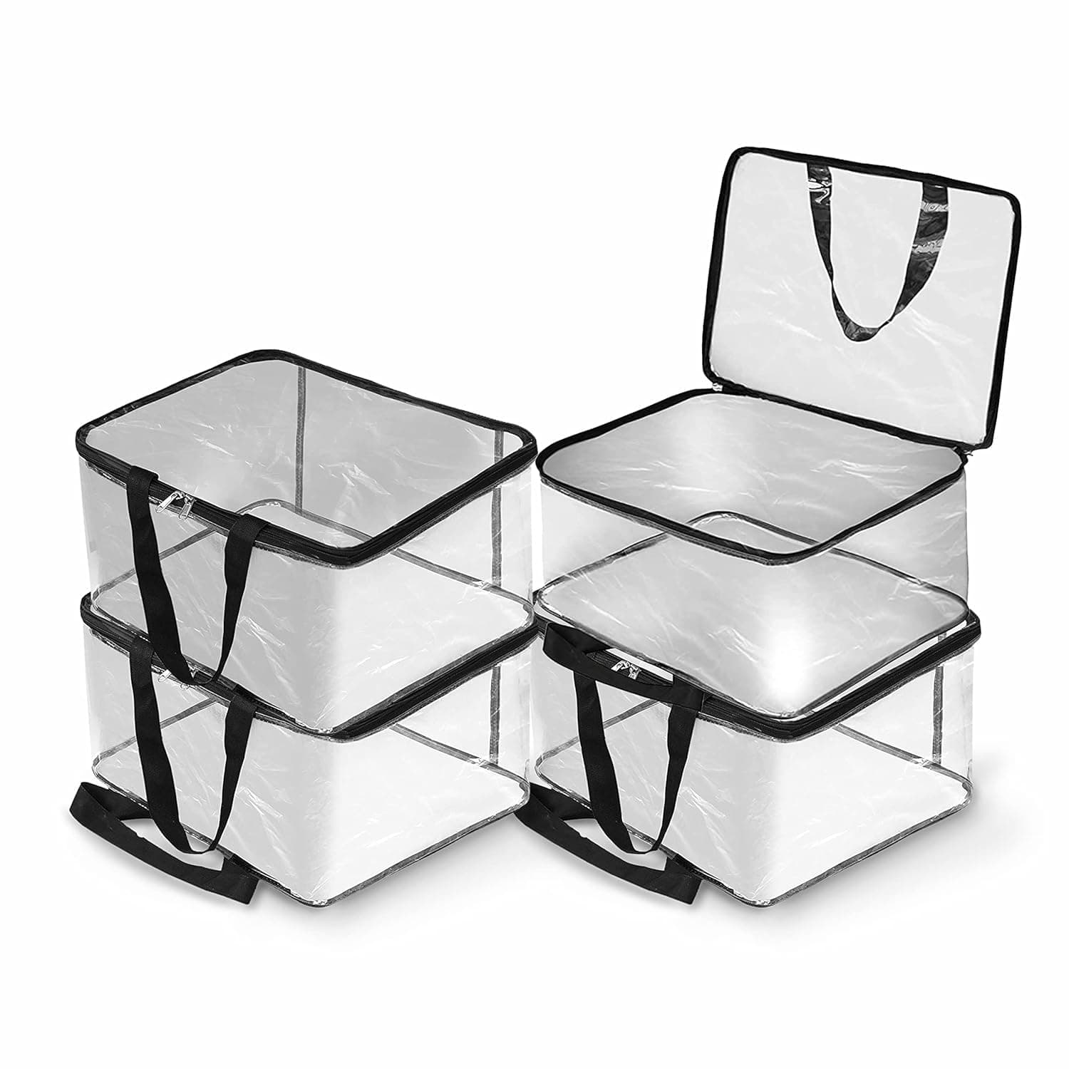 Golden Bird Transparent Pvc Storage Bag for Saree Covers,Clothes, Lehenga, Blankets, Bedsheets, Toys, Docs | Wardrobe Organizer | Clear Storage Box Bag Clothes Organizer (4)