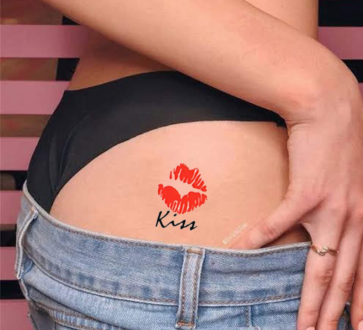 3D Temporary Tattoo Stickers for Men Women Boys & Girls Waterproof Tattoo Stickers Flowers Butterfly Stars angle words Dark Desire Honeymoon Realistic Adult Tattoo Stickers 19X9 cm