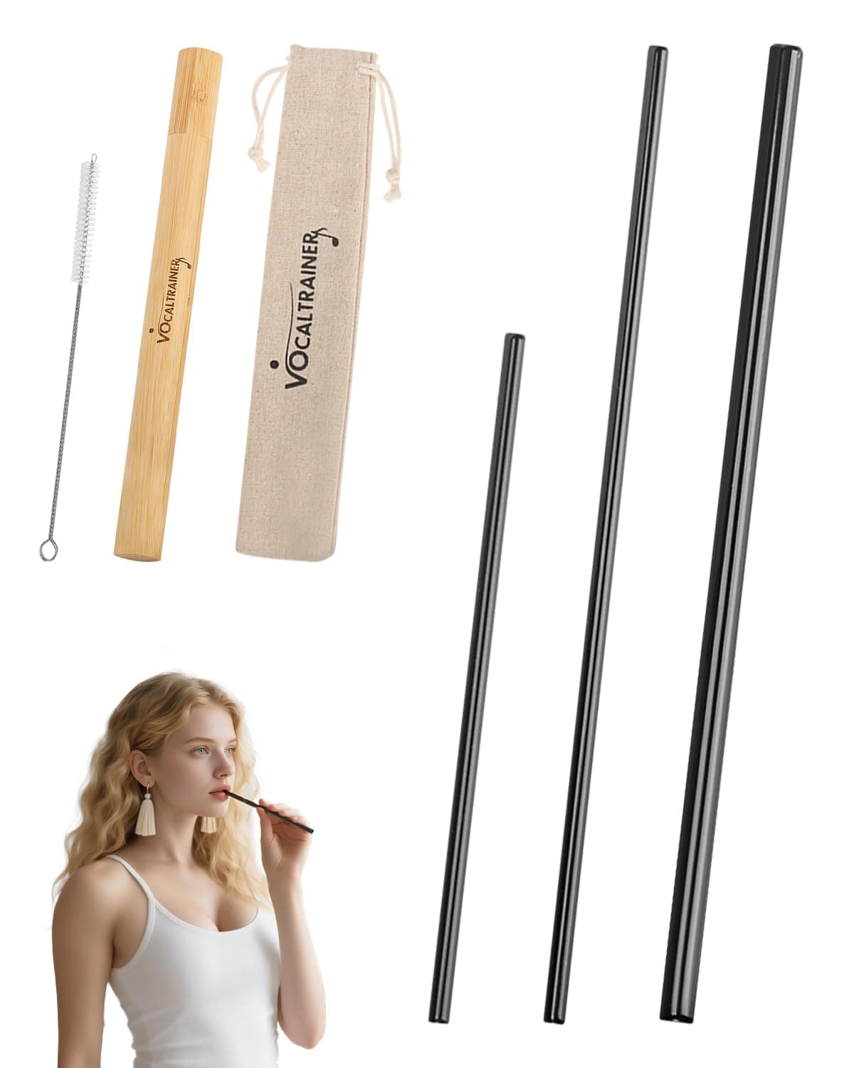 Straw Tool for Singing, Vocal Training Set - Stainless Steel Vocal Trainer for Voice Exercises, 3 Sizes to Improve, Train & Heal Your Voice | Portable & Durable Design