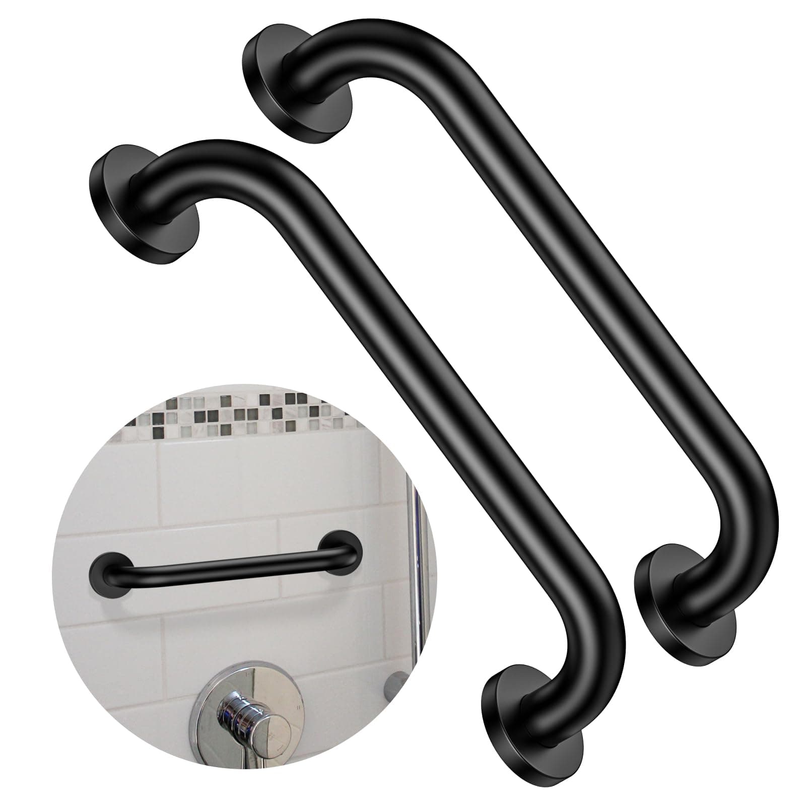 Stainless Steel Shower Grab Bar - ZUEXT Shower Handle, Bathroom Balance Bar - Safety Hand Rail Support - Handicap, Elderly, Injury, Senior Assist Bath Handle