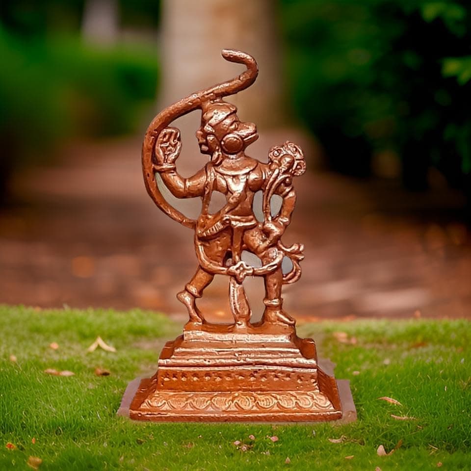 Searchers Paradise Copper Idols India, 2.1 inches, Handmade Little Hanuman, 36Grams, Pack of 1 Piece