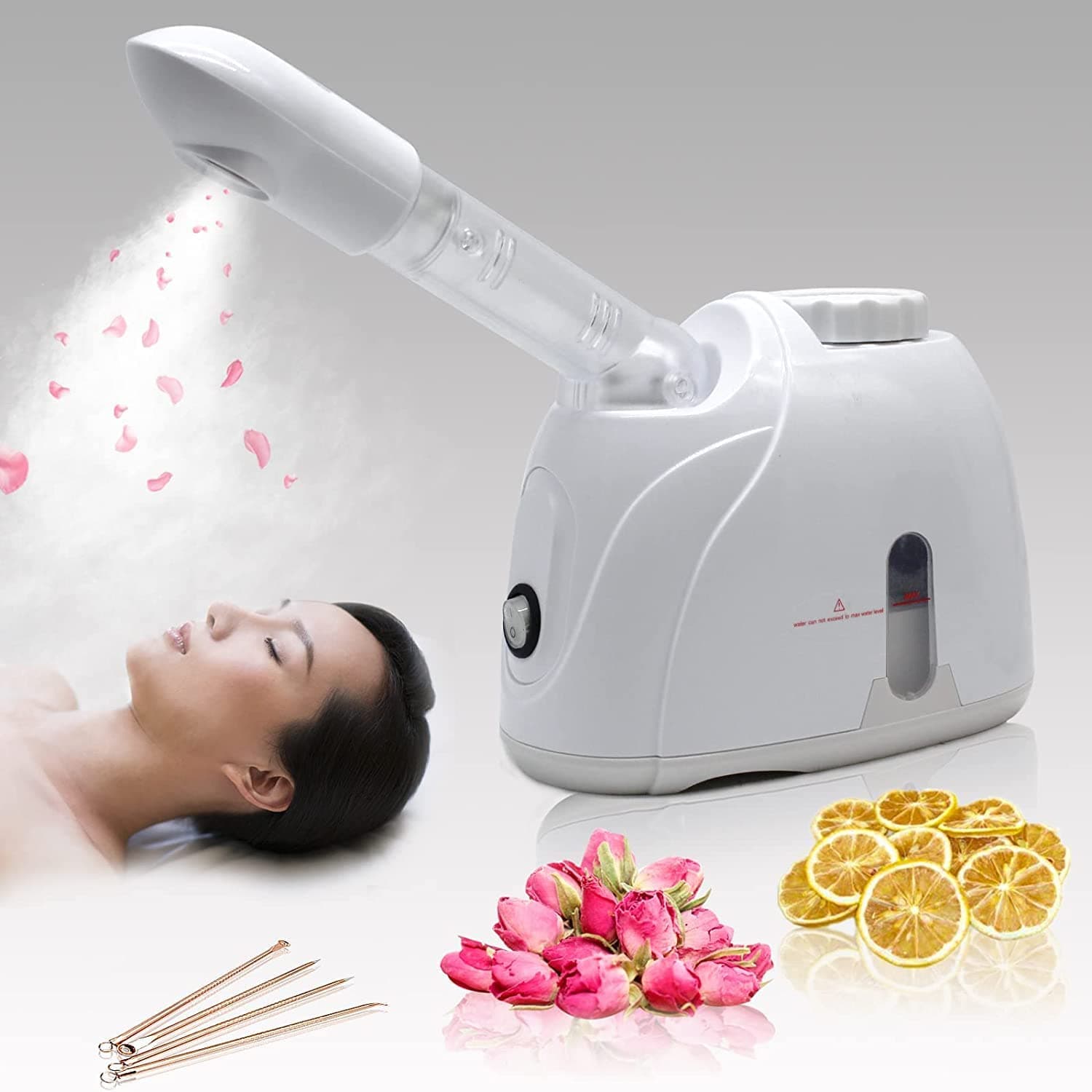 Facial Steamer K-33S for Face, Nose and Cough Steam Vaporizer, Nozzle Inhaler, Facial Sauna, and Facial Steamer Machine for Adults, Kids, Men and Women Multipurpose Steamer