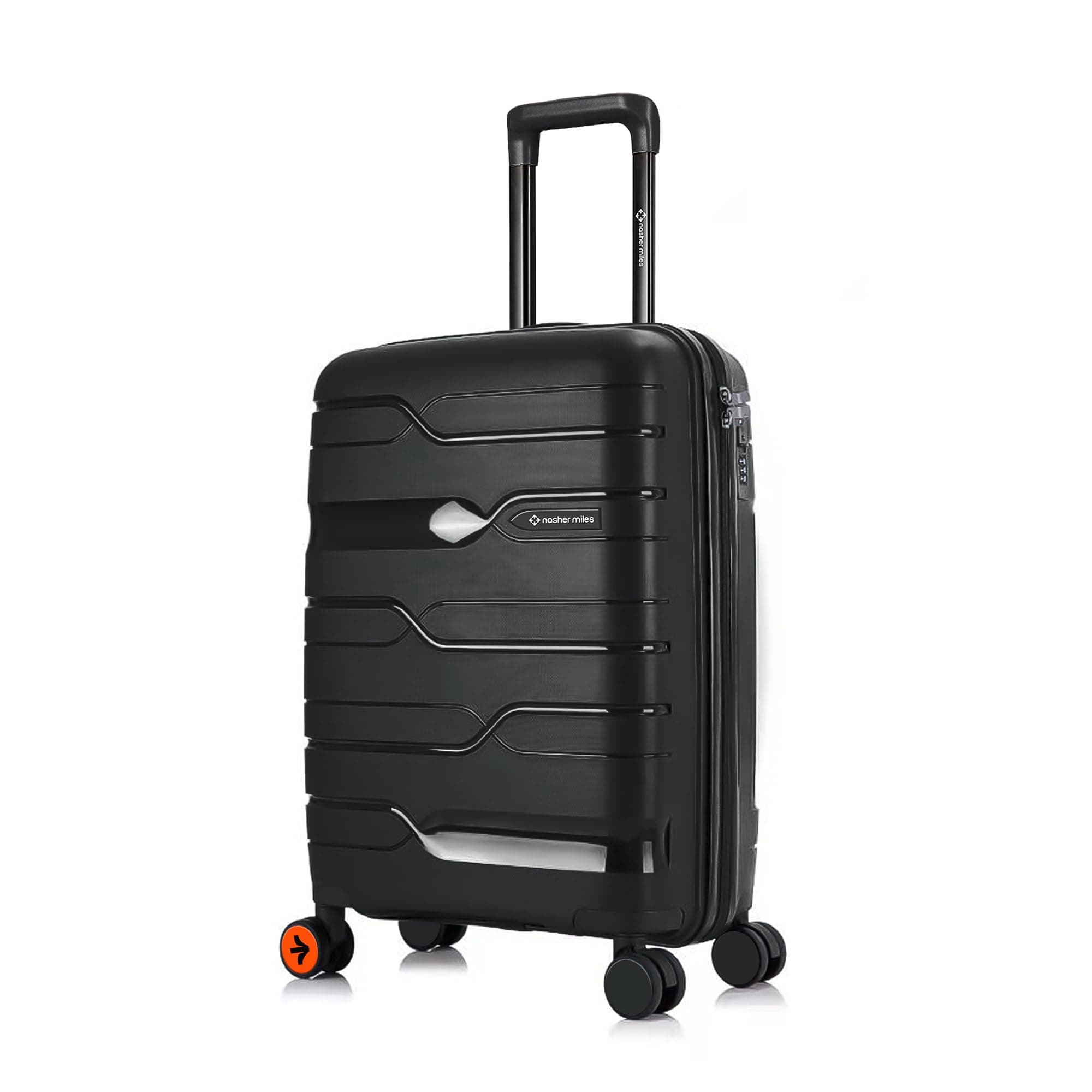 Nasher Miles Cabin Paris Hardshell-Sided Polypropylene Luggage Black 20 Inch |55Cm 8 Wheel Inline Trolley Bag, Small