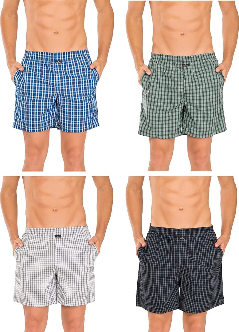 Jockey Men 1223 Assorted Colors Cotton Boxer (Pack Of 4) (Large)