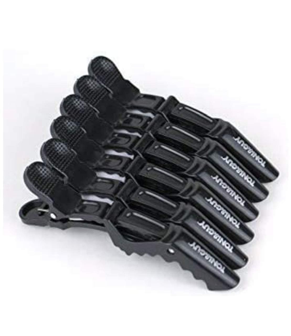 6PCS Professional Hair Clip | Strong Grip Crocodile Sectioning Clips for Hair Styling, Cutting & Hairdressing | Durable Salon Hair Clamp Set for Women & Men (Black)