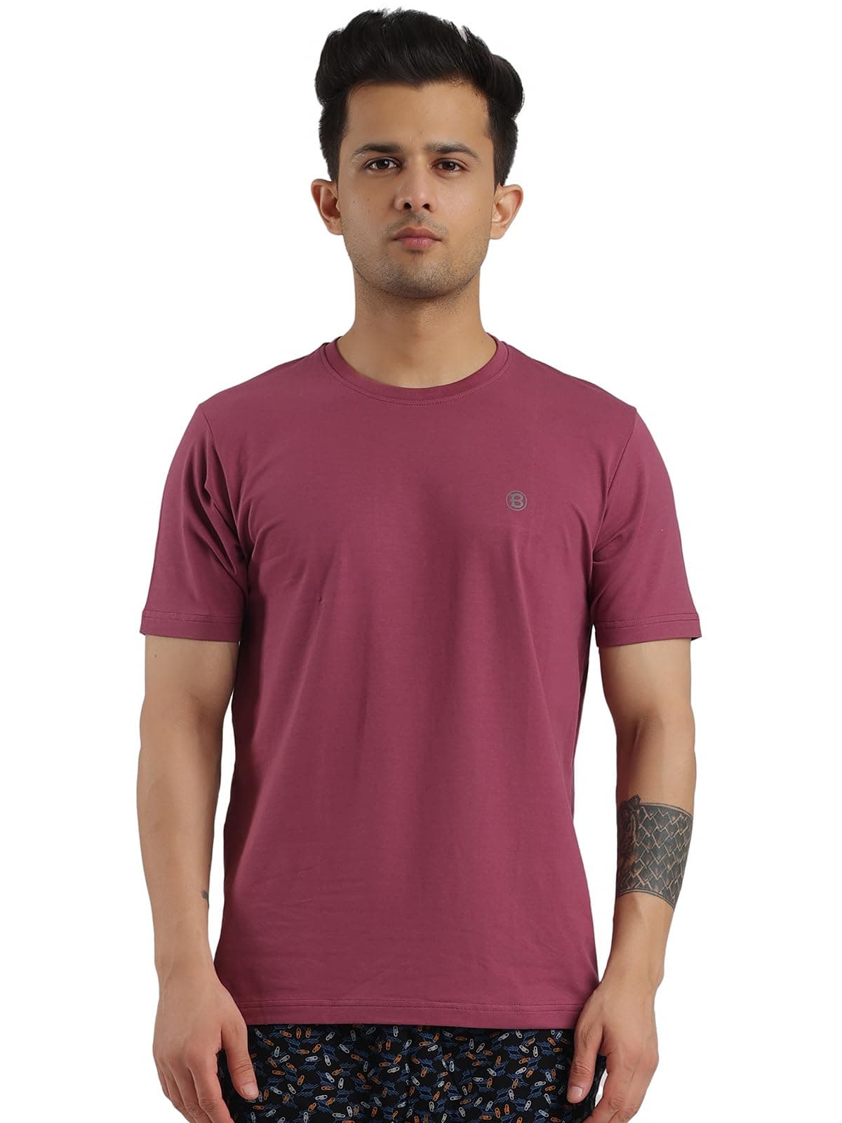 Bumchums Rupa Mens Super Combed Cotton Solid Half Sleeve Crew Neck Regular Fit T-Shirt