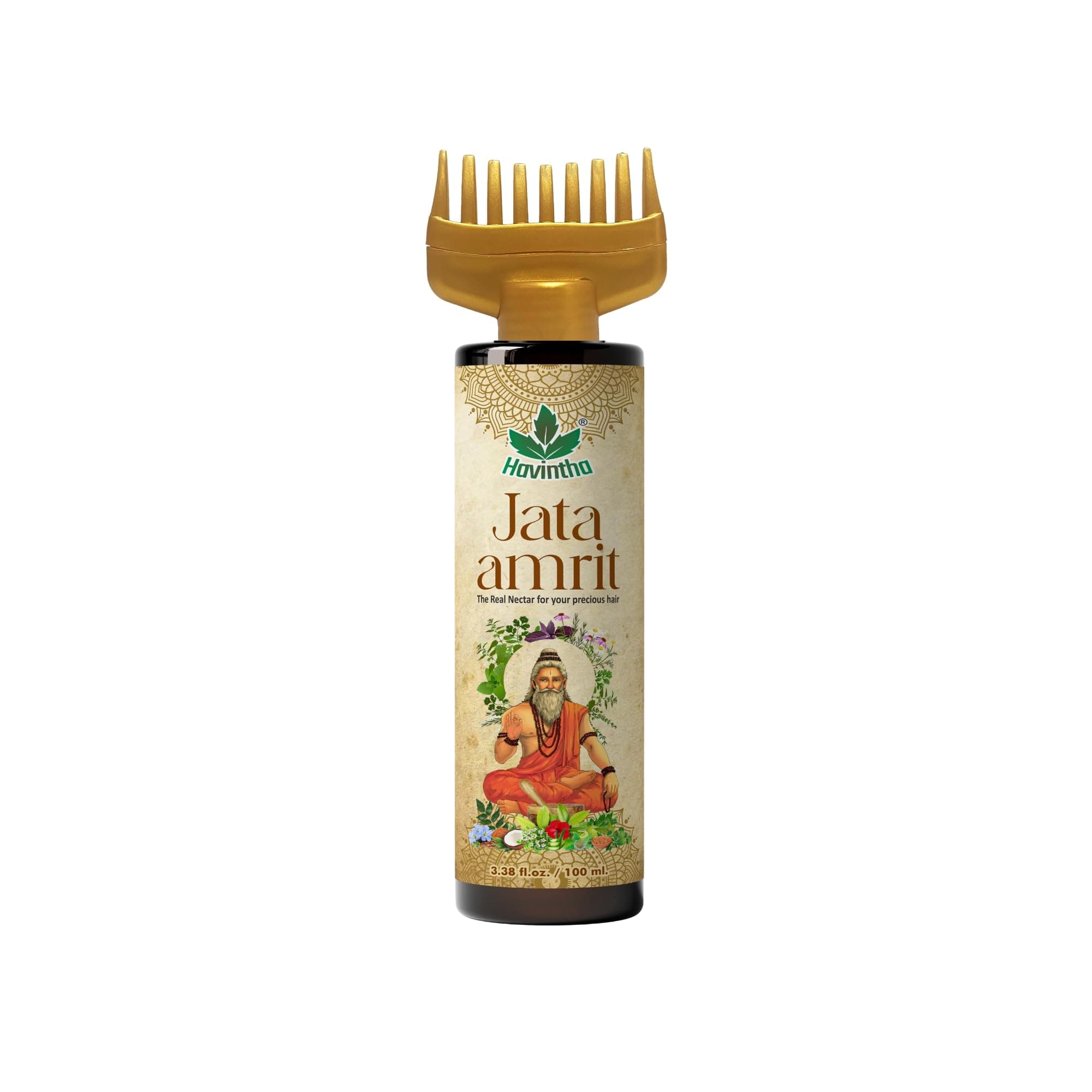 Havintha Jata Amrit Herbal Hair Oil For Men & Women - 100 Ml | Helps Hair Growth, Long, Shiny & Reduces Hair Fall | With Rosemary, Tea Tree, Lavender, Castor Oil, Ratanjot, Neem Leaves, Black Seeds
