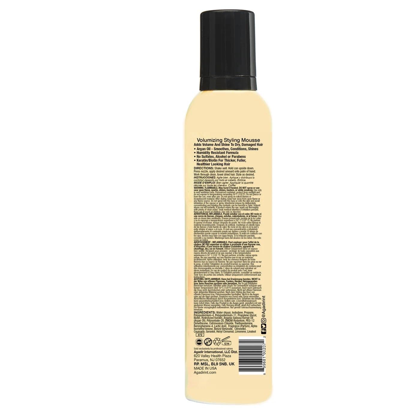 AGADIR Argan Oil Volumizing Styling Mousse, 8.5 oz