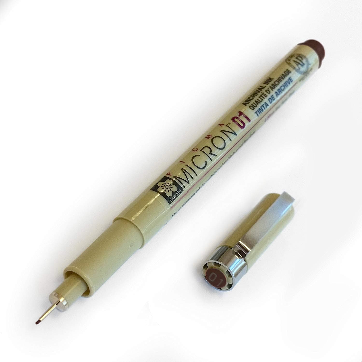 Sakura Pigma Micron - Pigment Fineliners - 0.1mm - Sepia [Pack of 3]