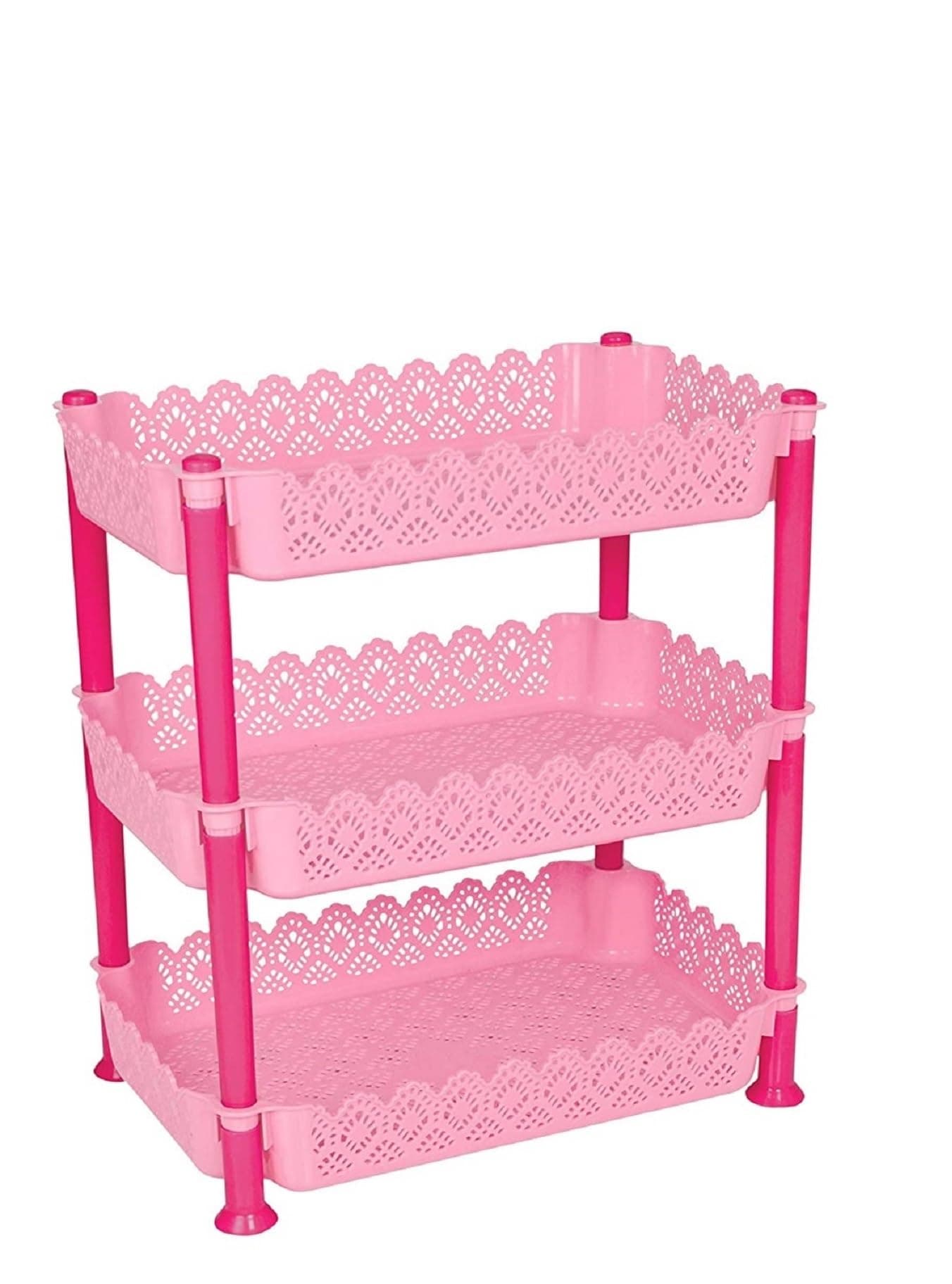 ARISTO Vertex 3 Tier Plastic Storage Rack | Multipurpose Organizer Shelf for Kitchen, Bathroom, Office & Home | Durable Space Saving Storage Stand | Easy to Assemble