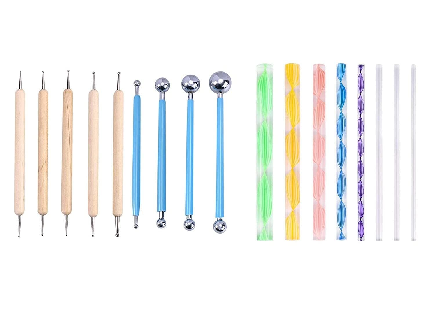 worison 17 Piece Ball And Wood Dotting And Mandala Tool Combo Set, Multicolor