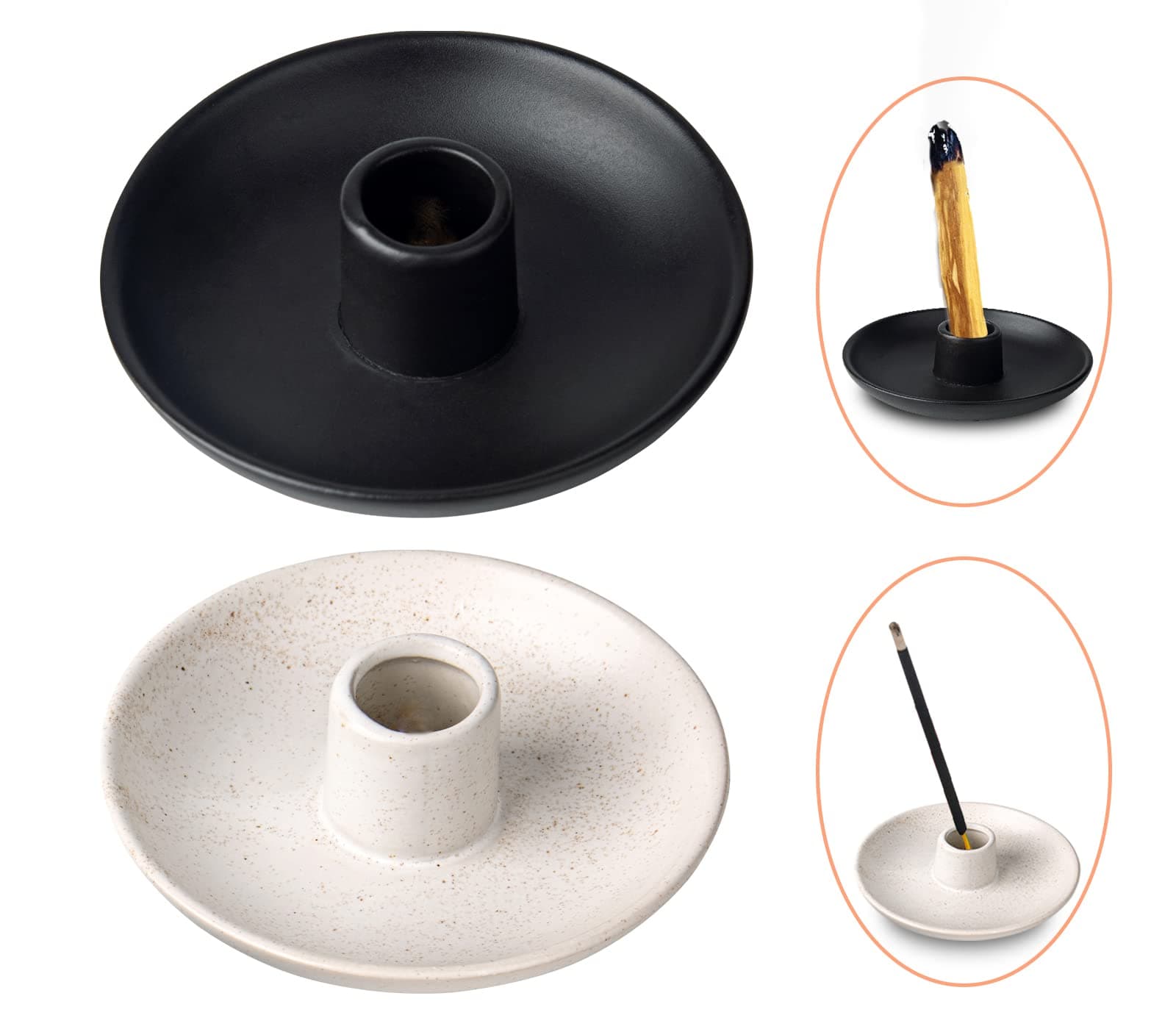 2 Ceramic Palo Santo Holder Incense Burner for Palo Santo Wood Palo Santo Sticks Holder Ceramic Holder for Palo Santo Sticks