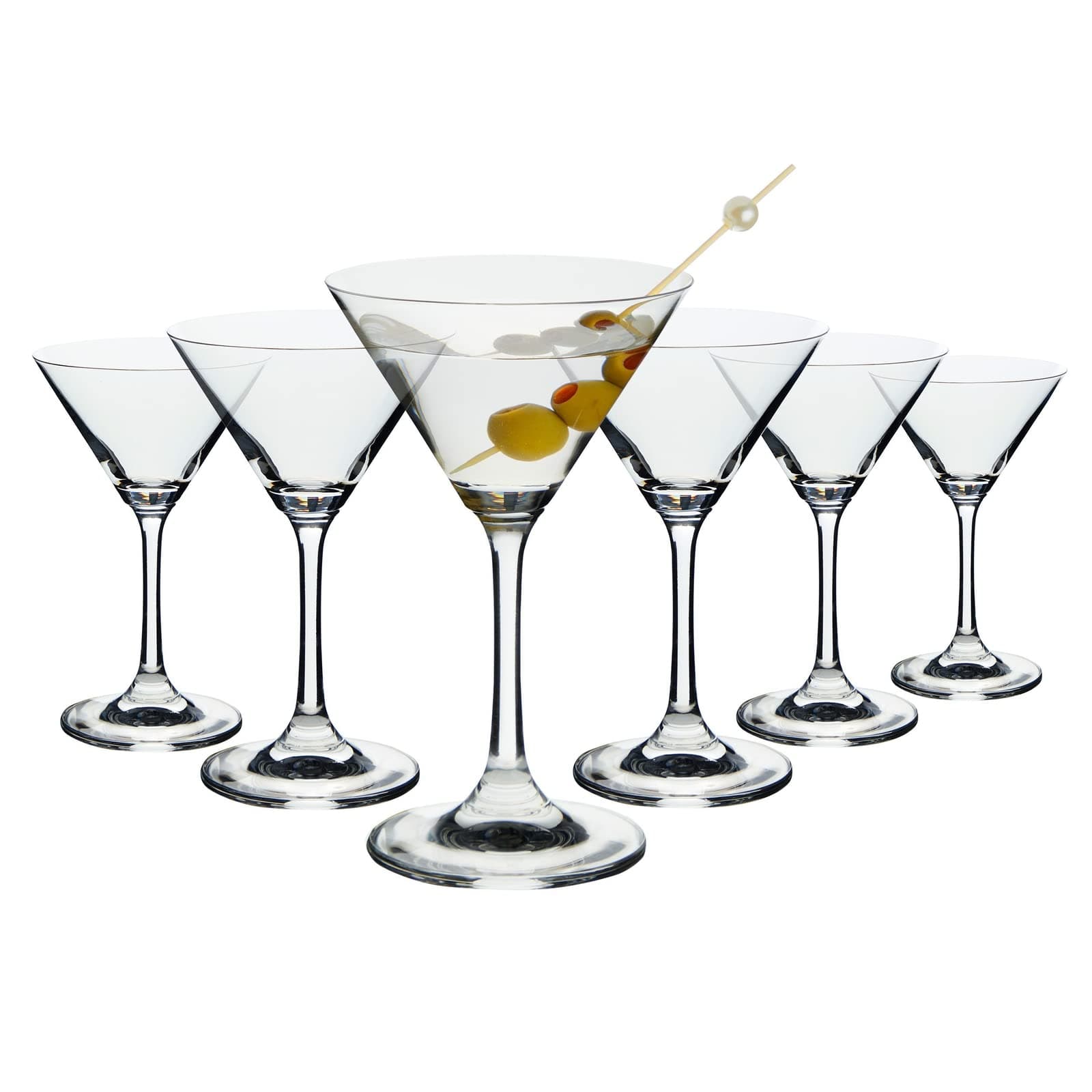 Juvale Martini Glasses - 6-Set Clear Classic 5-Ounce Cocktail Glasses, Inverted Cone Shaped Stemware, Bar Accessories, Ideal Gifts for Housewarming, Birthday Celebrations