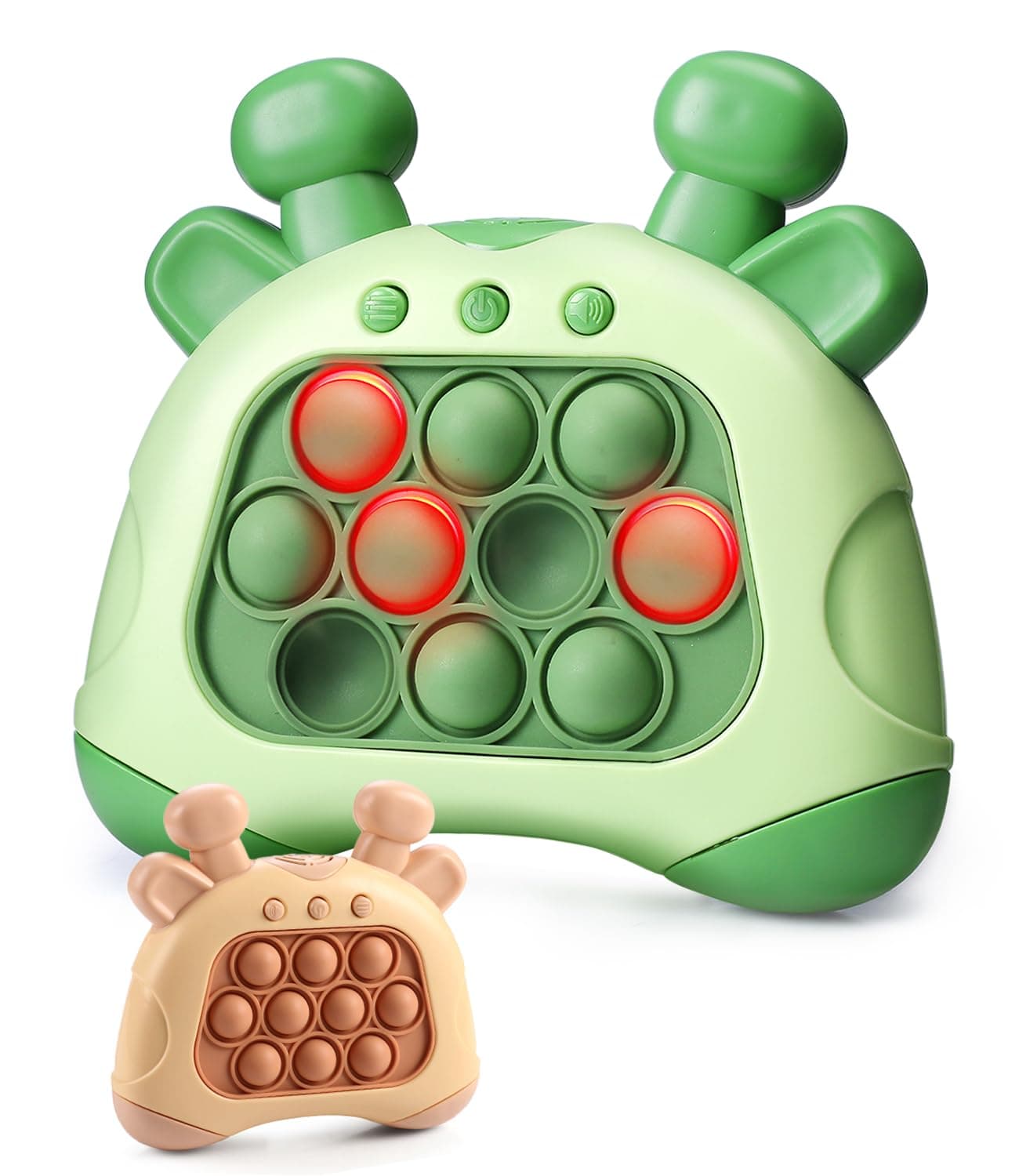 Intelliskills Pop & Play Pocket Gaming Console for Kids, Push Pop Interactive Game for Boys & Girls 3+ Years, Light & Sound Musical Toy, 4 Modes, Travel-Friendly, BIS Certified, Green, Ideal for Gift