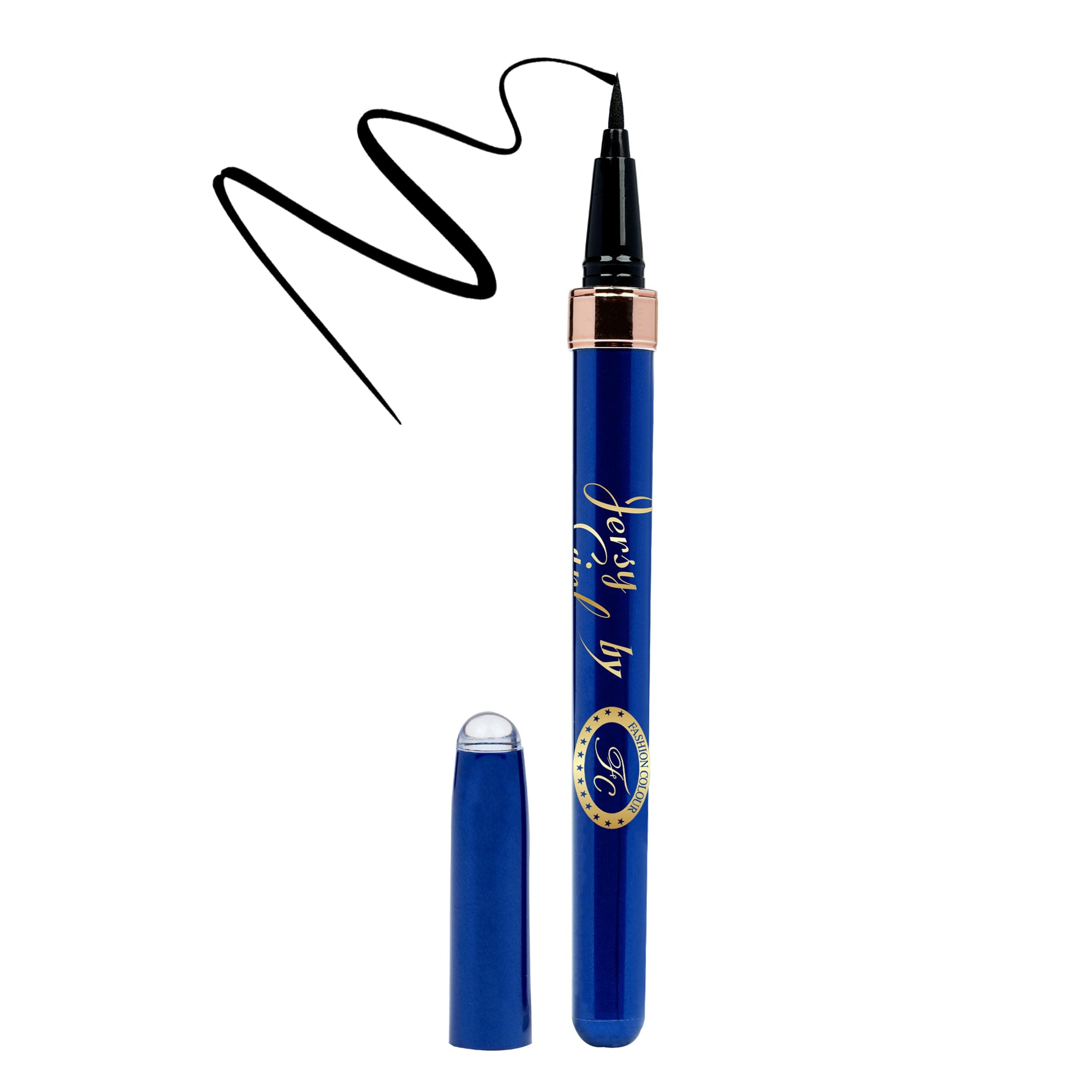 Jersey Girl By Fashion Colour Ultra Black Sketch Pen Eyeliner(1ml) | Quick Drying Formula | Matte Finish | Eyeliner For Women | Ultra Slim Felt Tip Applicator | Lasts Upto 24 Hrs | Waterproof & Smudgeproof | (Black)