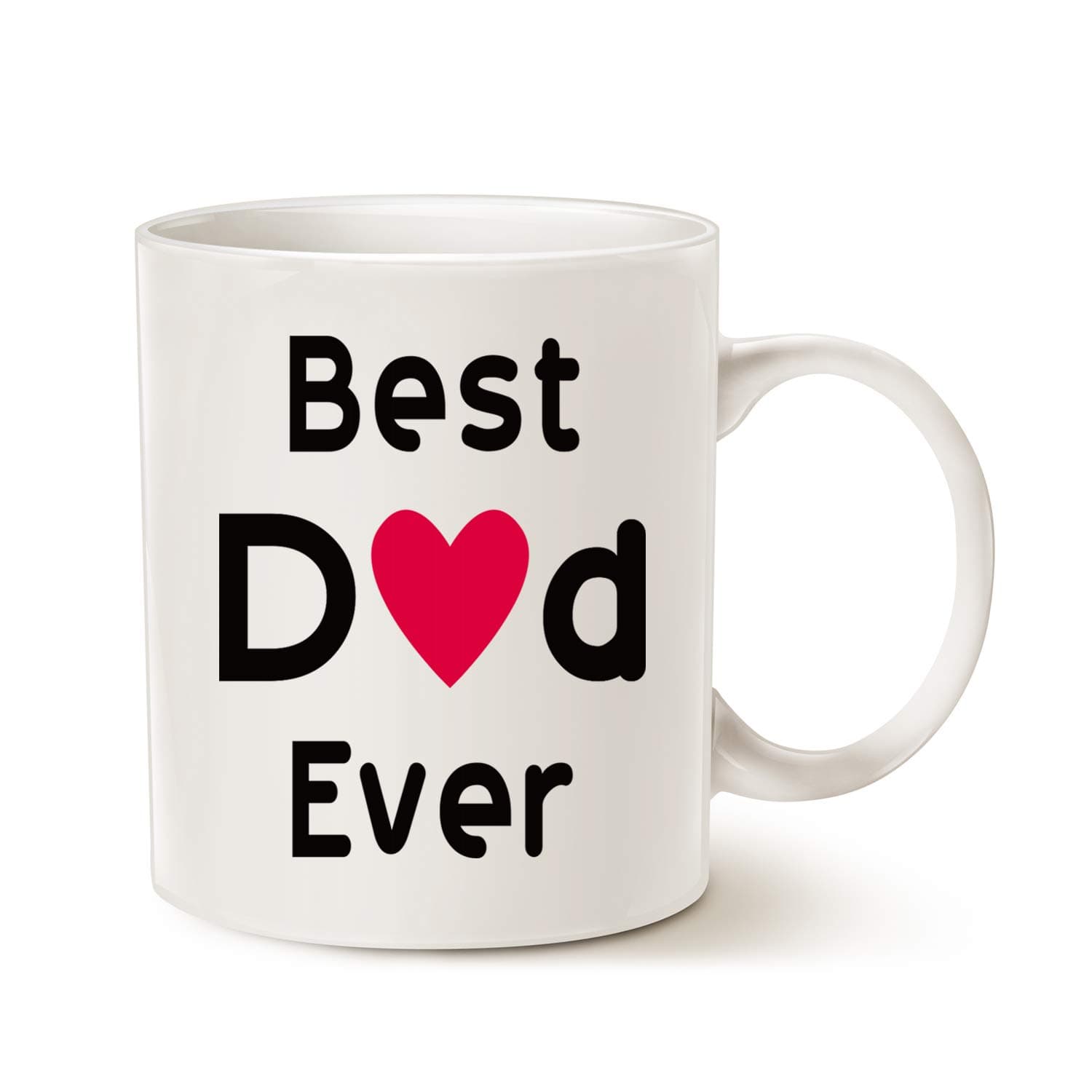 Christmas Gifts Best Dad Coffee Mug - Best Dad Ever - Unique Christmas or Birthday Gifts Idea for Dad Father Papa Daddy Porcelain Cup White, 14 Oz by LaTazas