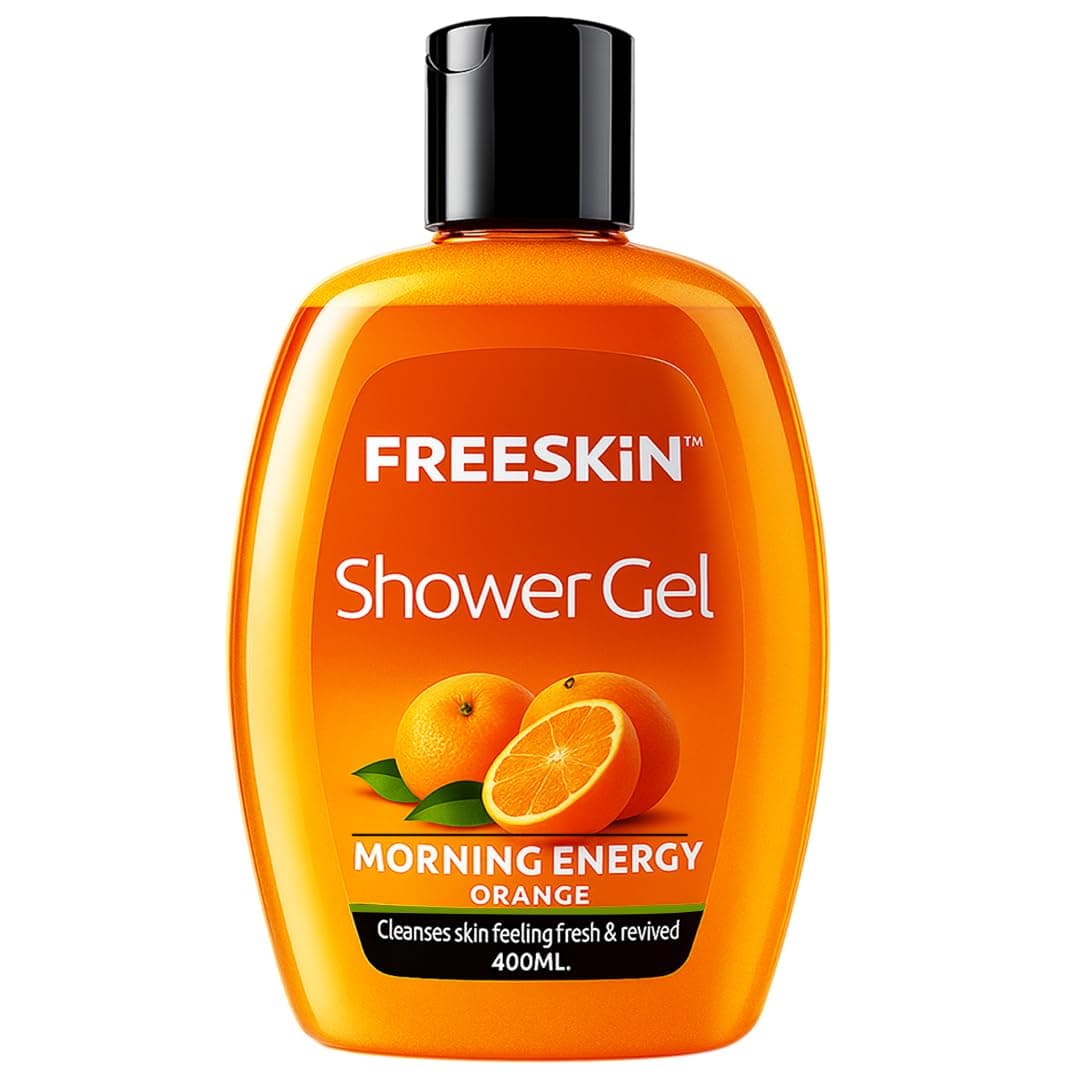 Freeskin Morning Energy Orange Shower Gel for Clean & Revitalized Skin | Refreshing Body Wash with Orange Extract | Energizing, Moisturizing & Rejuvenating | 400m