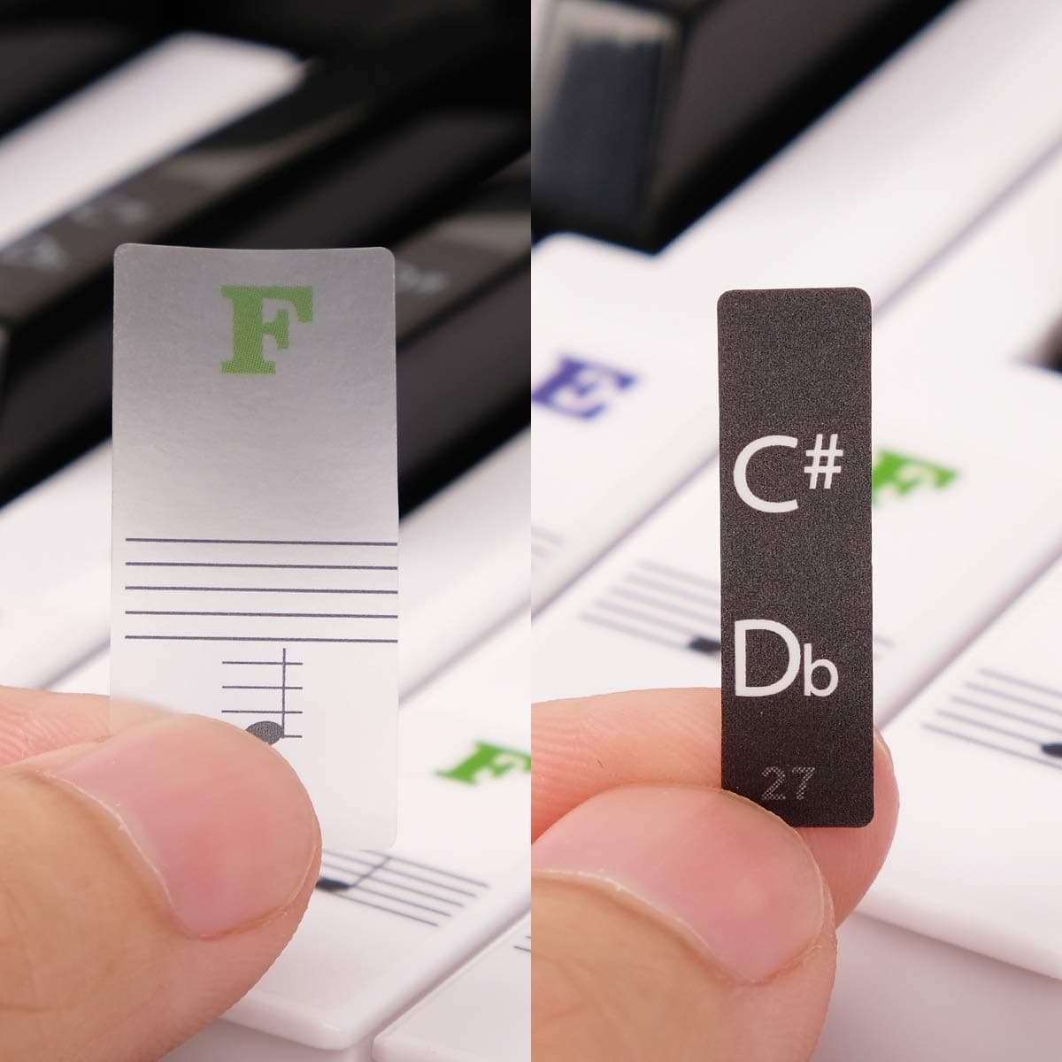 Palap Piano Stickers Labels for 37, 49, 54, 61, 88 Keys Keyboard, Piano Removal Stickers, 52 Labels