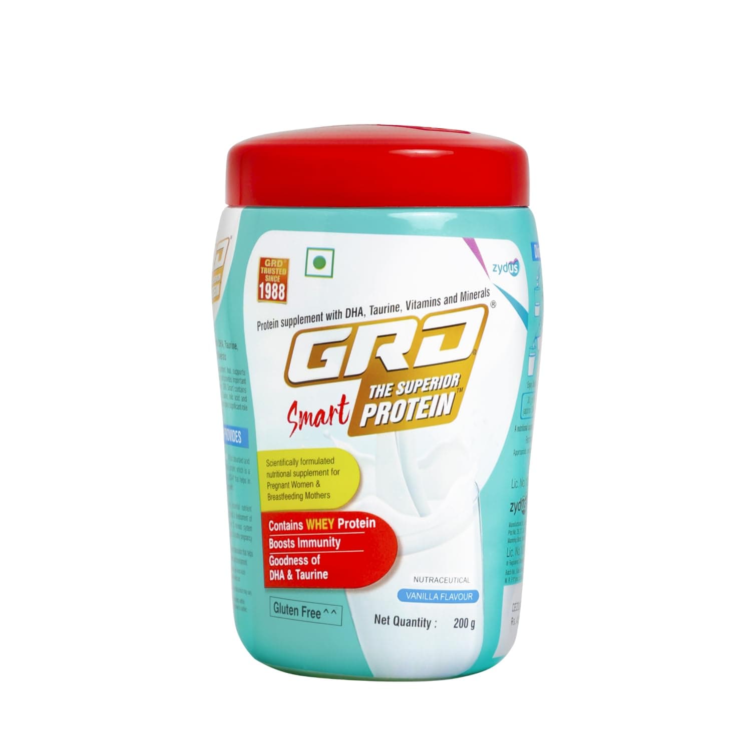 GRD Smart Nutritional Protein Drink for Pregnant and Lactating Mothers, Supports Brain Development and Healthy Growth of Birth Child (200g) - Swiss Chocolate (Smart Vanilla, 200g (Pack of 1))