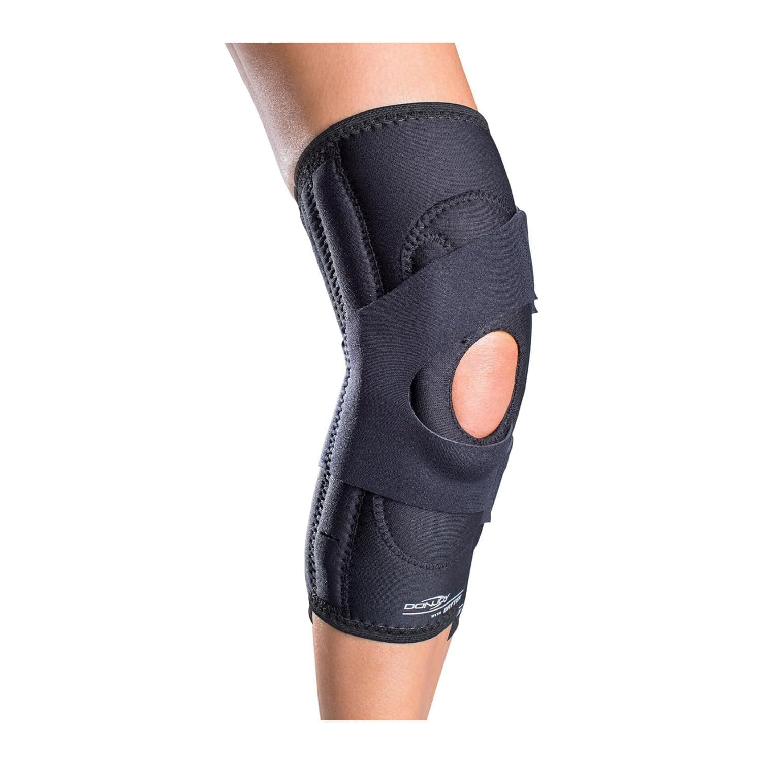 DonJoy Lateral J Patella Knee Support Brace with Hinge: Neoprene, Right Leg, Medium