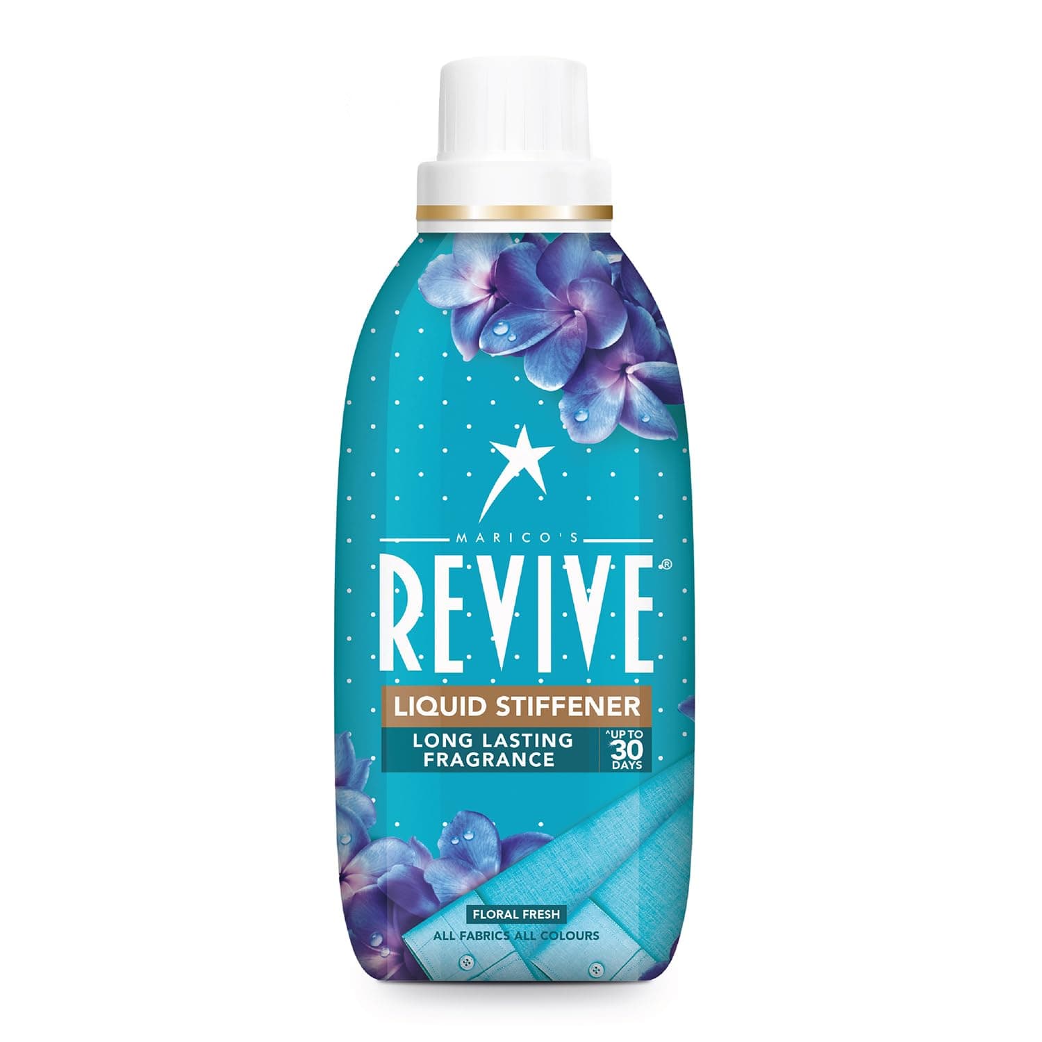 Revive Liquid Stiffener with Floral Fresh fragrance. Long lasting fragrance that lasts upto 30 days, 395g