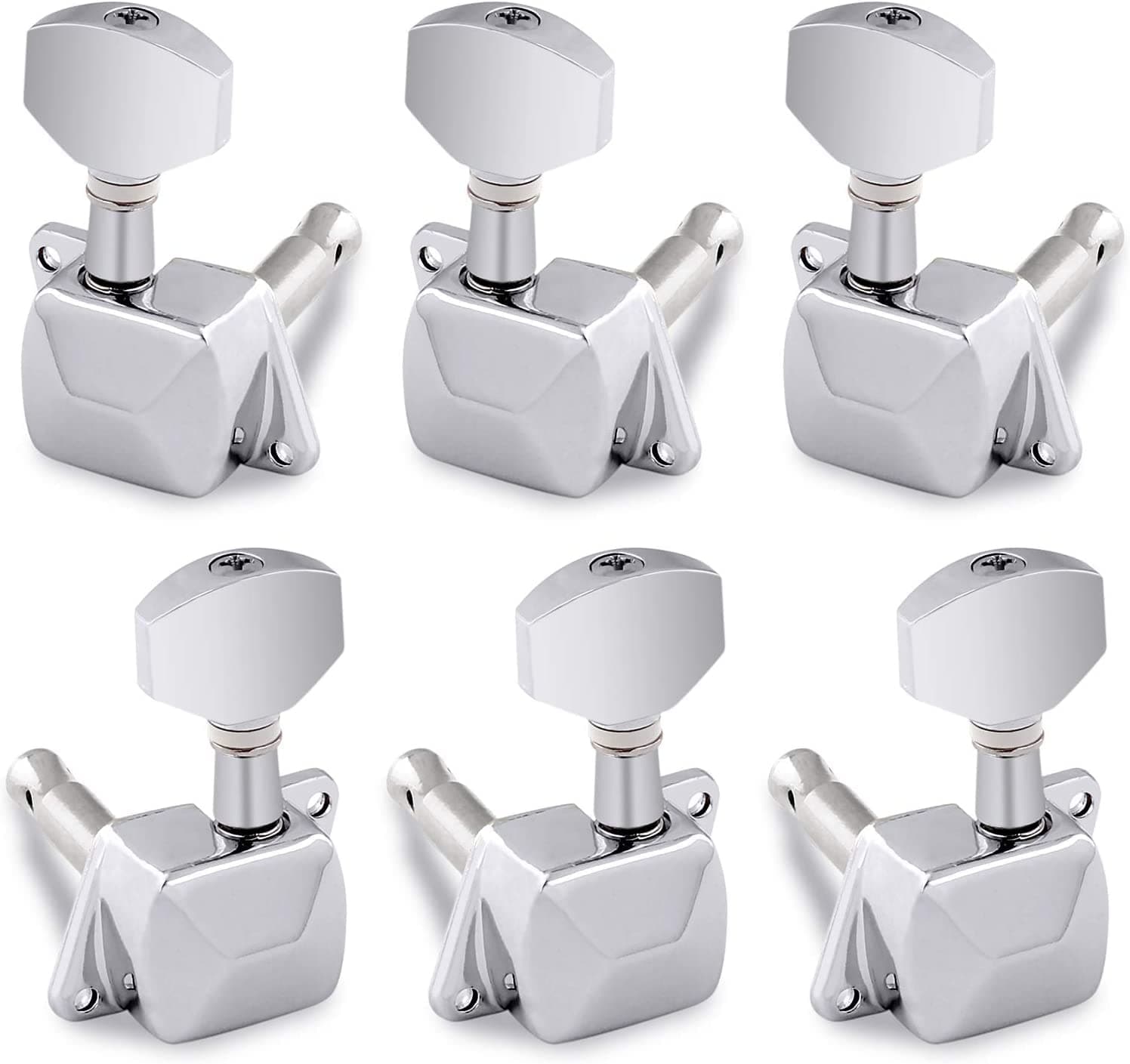 TECHBLAZE Guitar Tuning Pegs Acoustic Guitar Tuning Keys Semiclosed Machine Tuner Heads 3Left+3Right Guitar Keys for Electric and Acoustic-6 Pcs