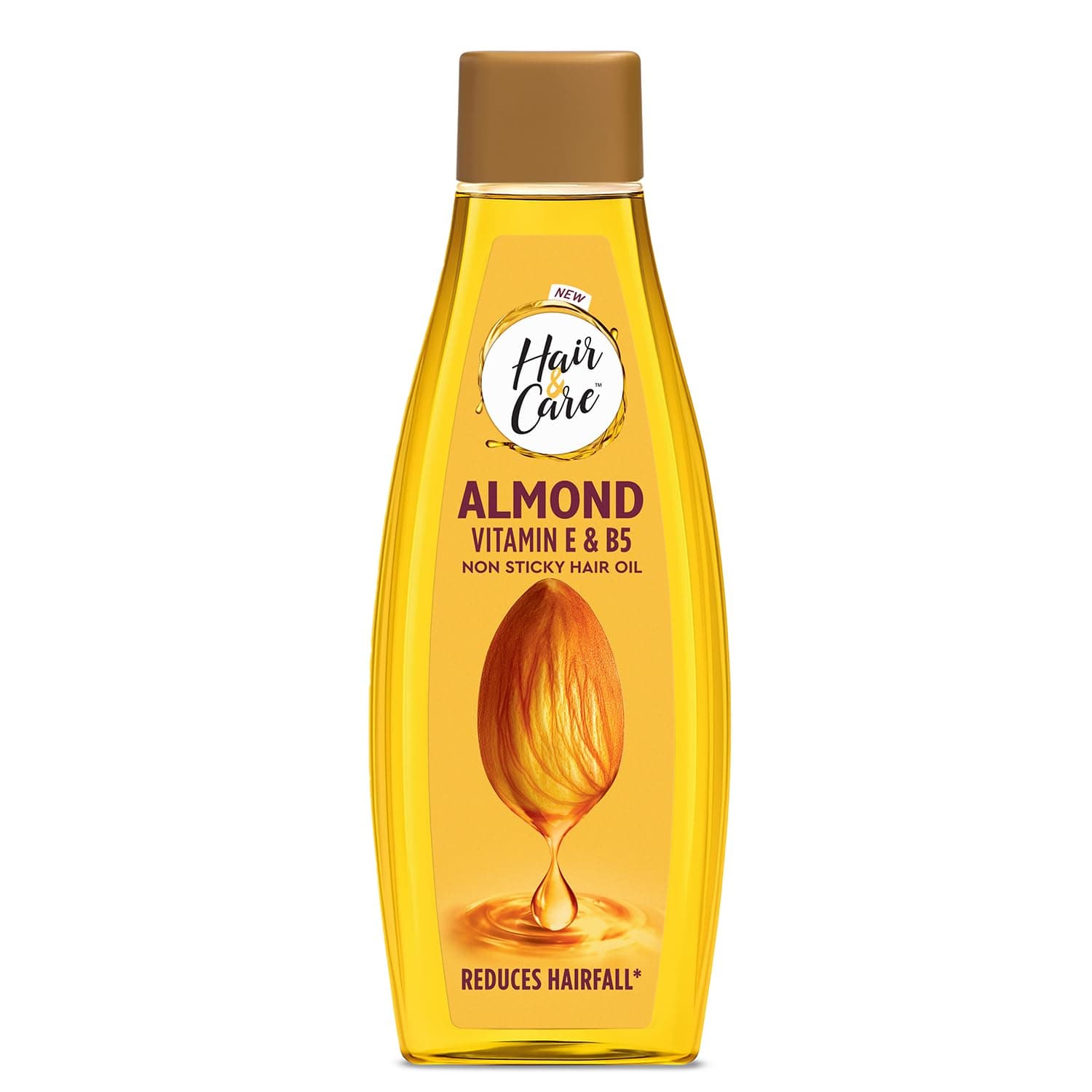 Hair & Care Almond, Vitamin E & B5 Non-Sticky Hair Oil - 500ml | Up to 90% Less Hair Fall | Frizz Control | Smooth & Glossy Hair
