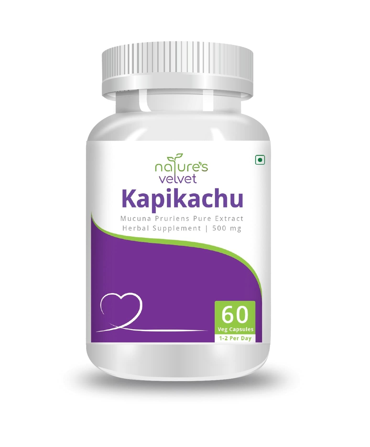 Nature's Velvet Kapikachu Pure Extract 500 mg, 60 Veggie Capsules Pack of 1