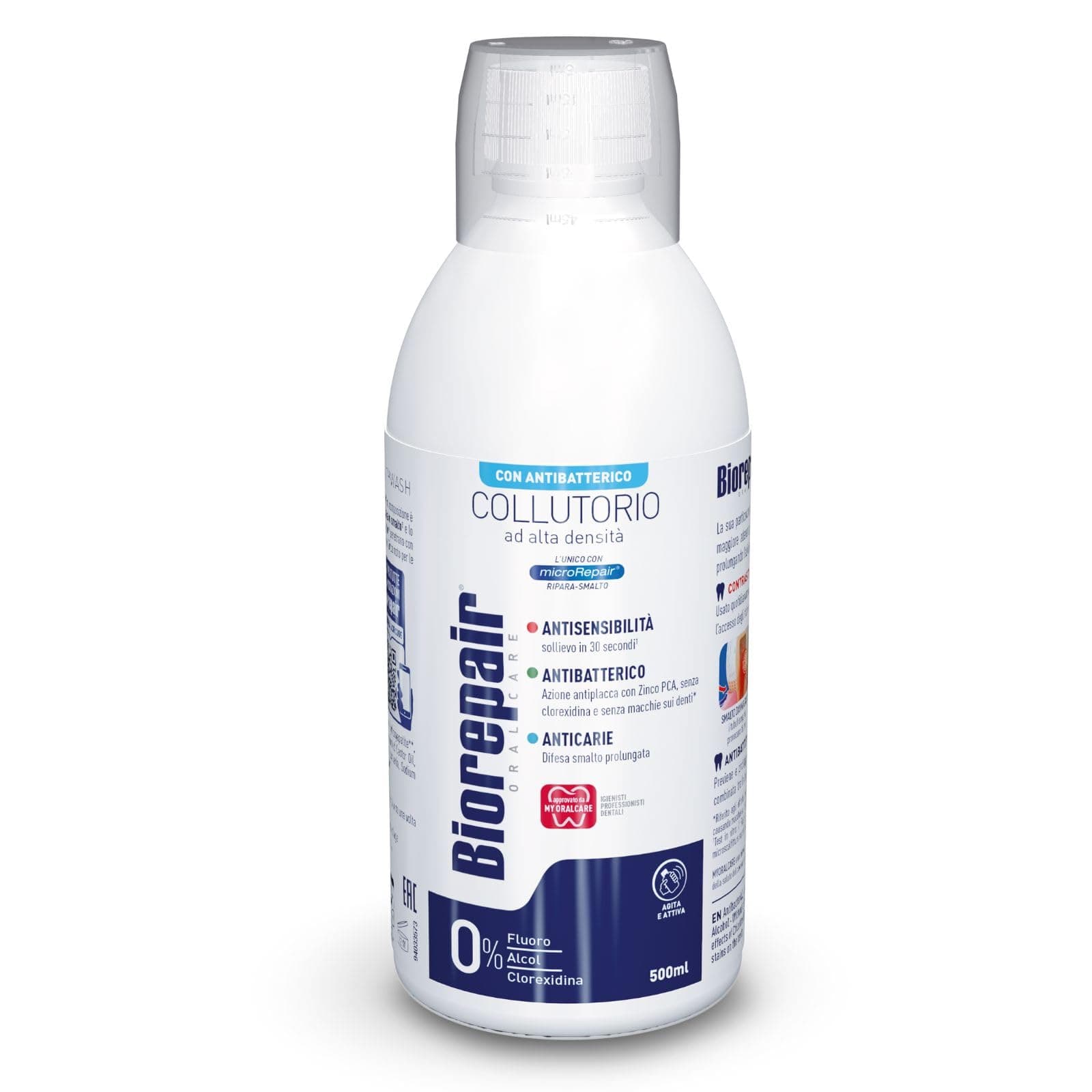 Biorepair:" Collutorio" Mouthwash with Antibacterical - 500ml/16.9 fl.oz [ Italian Import ]