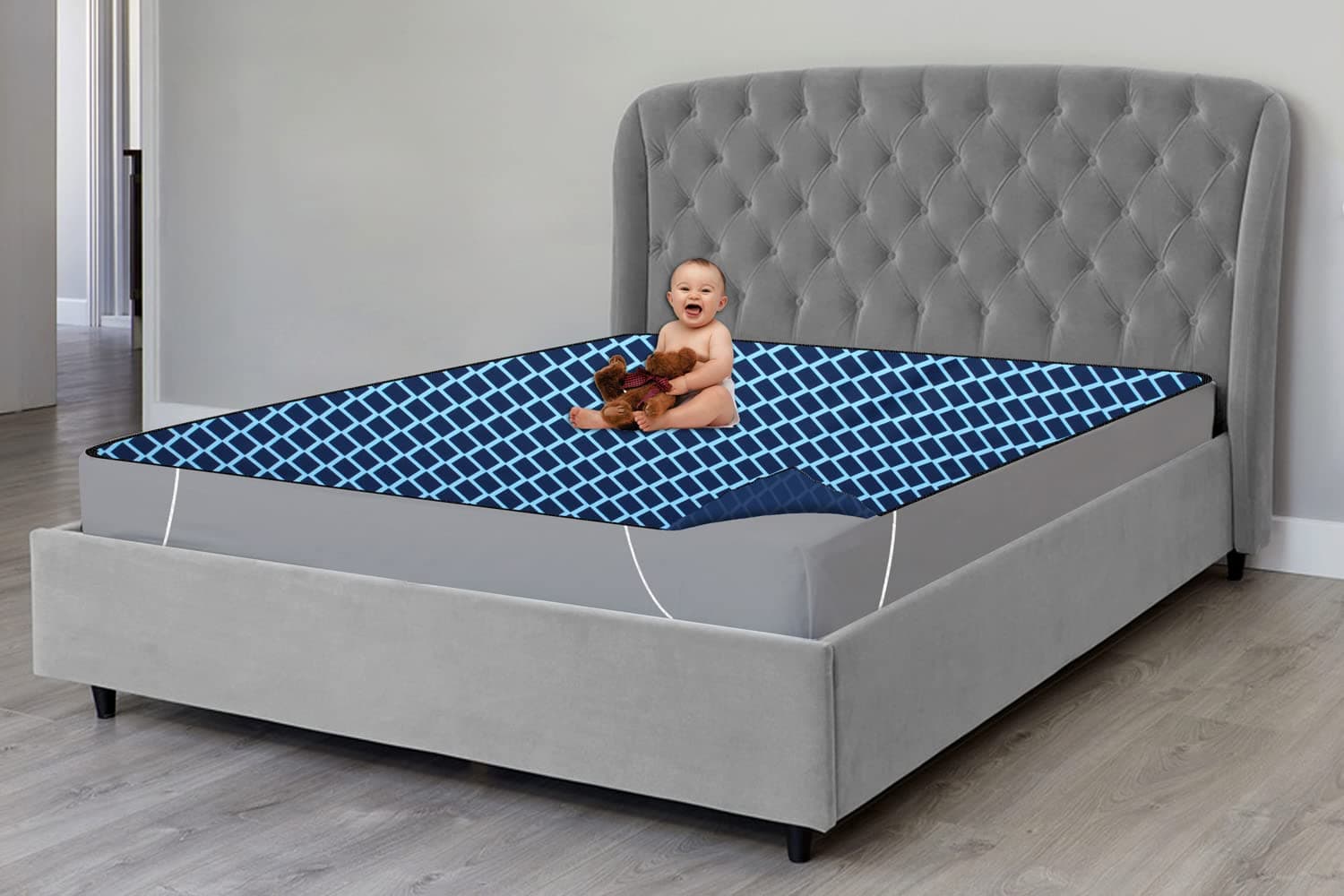 The Furnishing Tree Mattress Protector/Waterproof Bedsheet Polyester Check