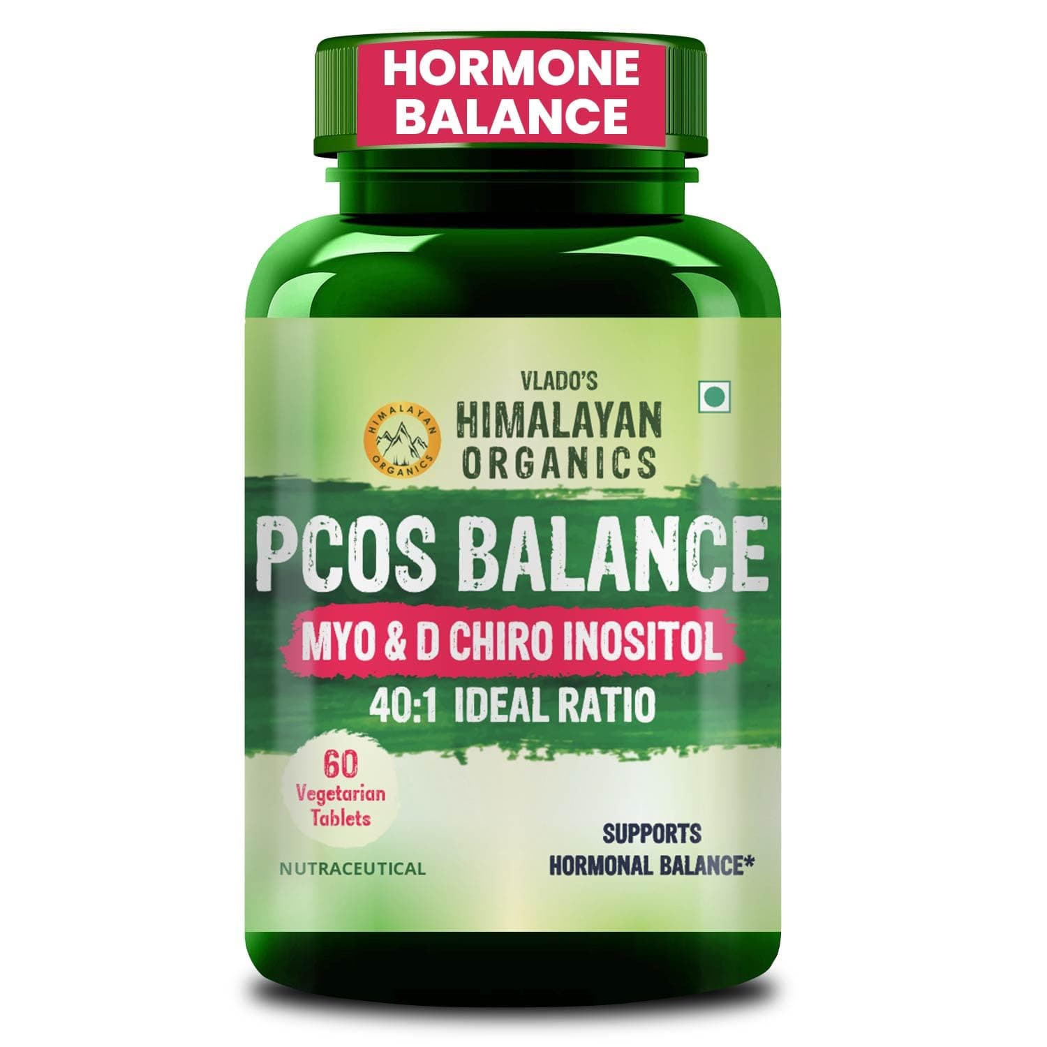 Vlado’s Himalayan Organics PCOS Supplement For Women 40:1 Ratio 2000mg to 50mg D-Chiro-Inositol | Balance Hormonal Levels - 60 Veg Tablets