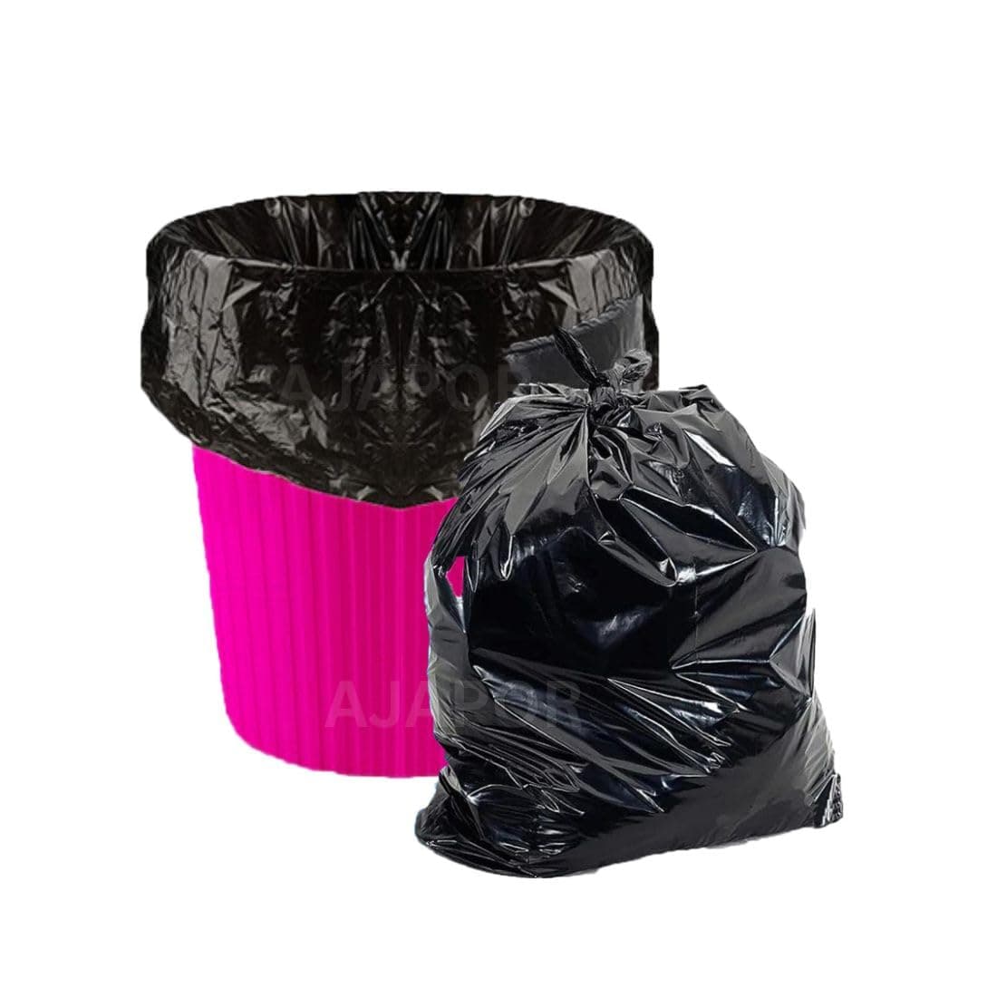 AJAPOR [Pack Of 1] Biodegradable Garbage Bags [ Small Size 17 * 19 inch ] Dustbin Bags For Wet And Dry Waste [30 Pieces Per Roll] (Black)