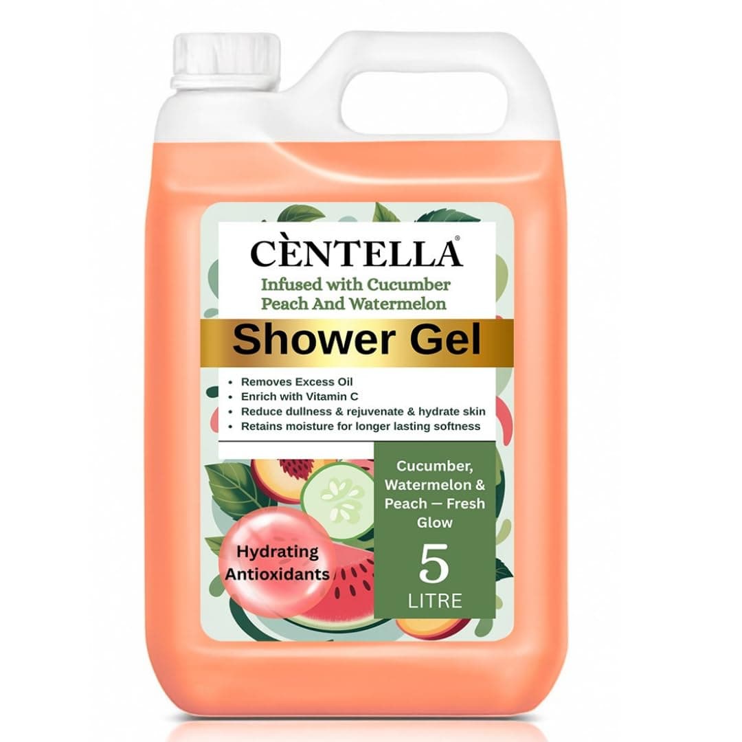 Body wash | Body wash Shower Gel |100% Vegan Luxury bodywash shower gel For Men & Women | 99.9% Germ-Protect | Refreshing Peach, Watermelon & Cucumber Scent Shower Gel | Body Wash Gel 5L Refill Pack.