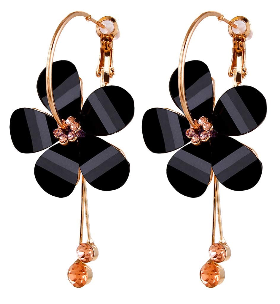 YouBella Jewellery Gold Plated Floral Earrings for Girls and Women (Light Brown)