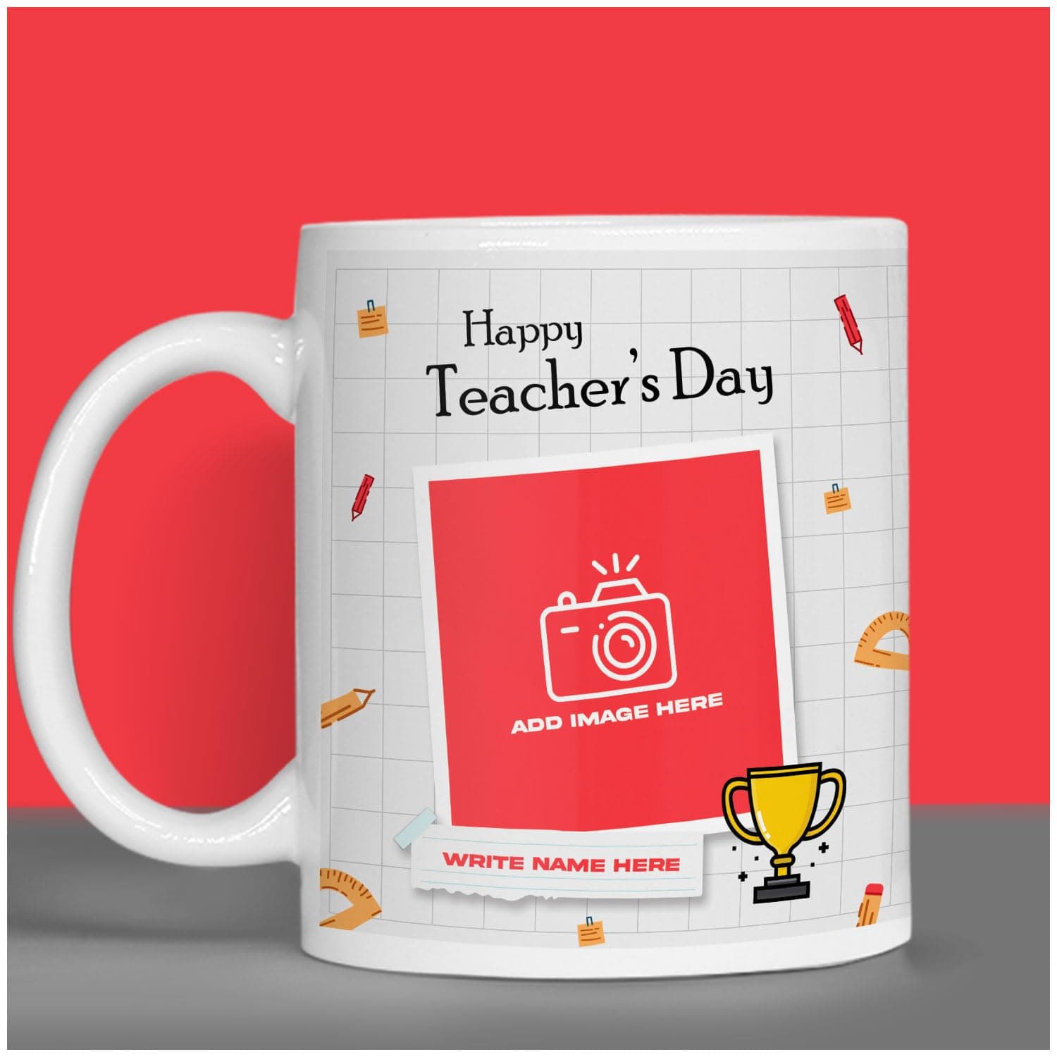 Jhingalala Prints I Personalized Name and Photo Printed Mug Gifts for Teacher I Ceramic Coffee Mug 325 ml I Photo Printed Teachers Day Gifts for Sir | Customized Mug for Teacher
