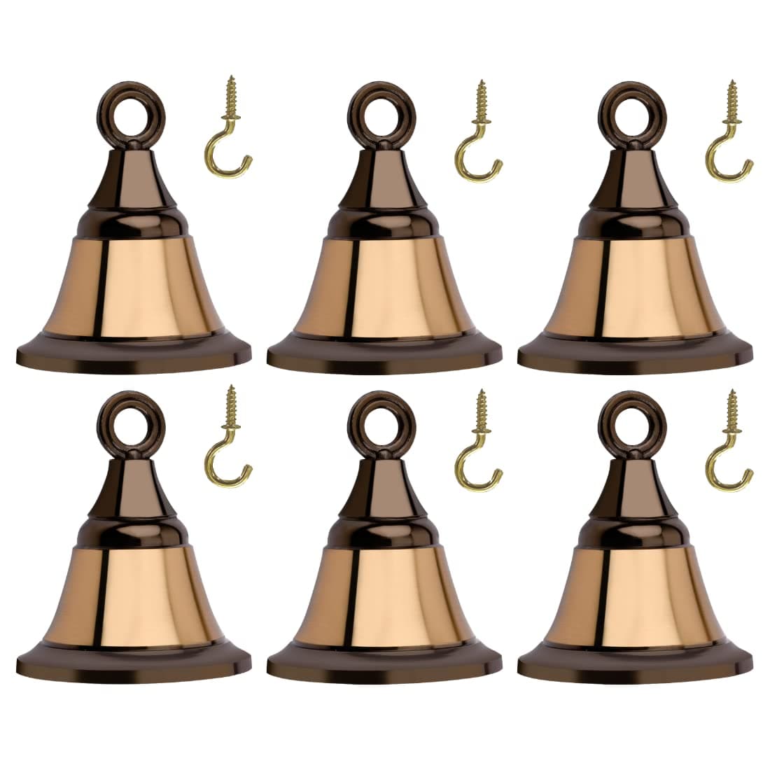 DecorDepo Hanging Bell | Decorative Bell for Pooja Room, Main Door, Home Decor/Decorative Accessories/Festive Decor with J Hook's