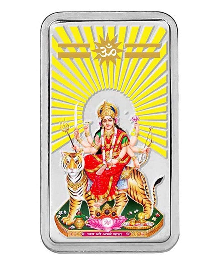 Kundan 20g (999.9) Durga Mata Silver Colour Bar
