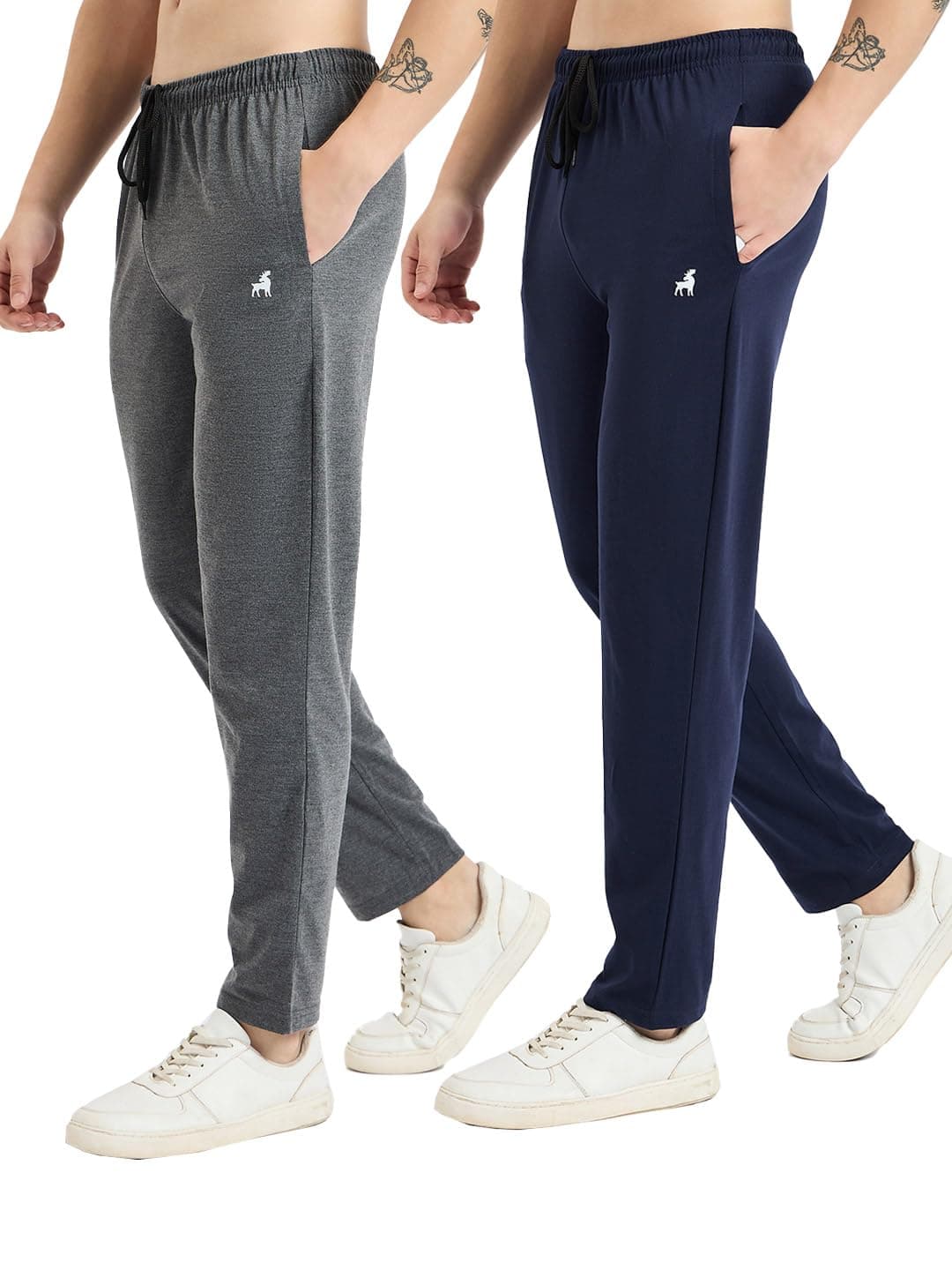 Pivl Men Solid Cotton Blend Track Pant for Summer_Pack of 2