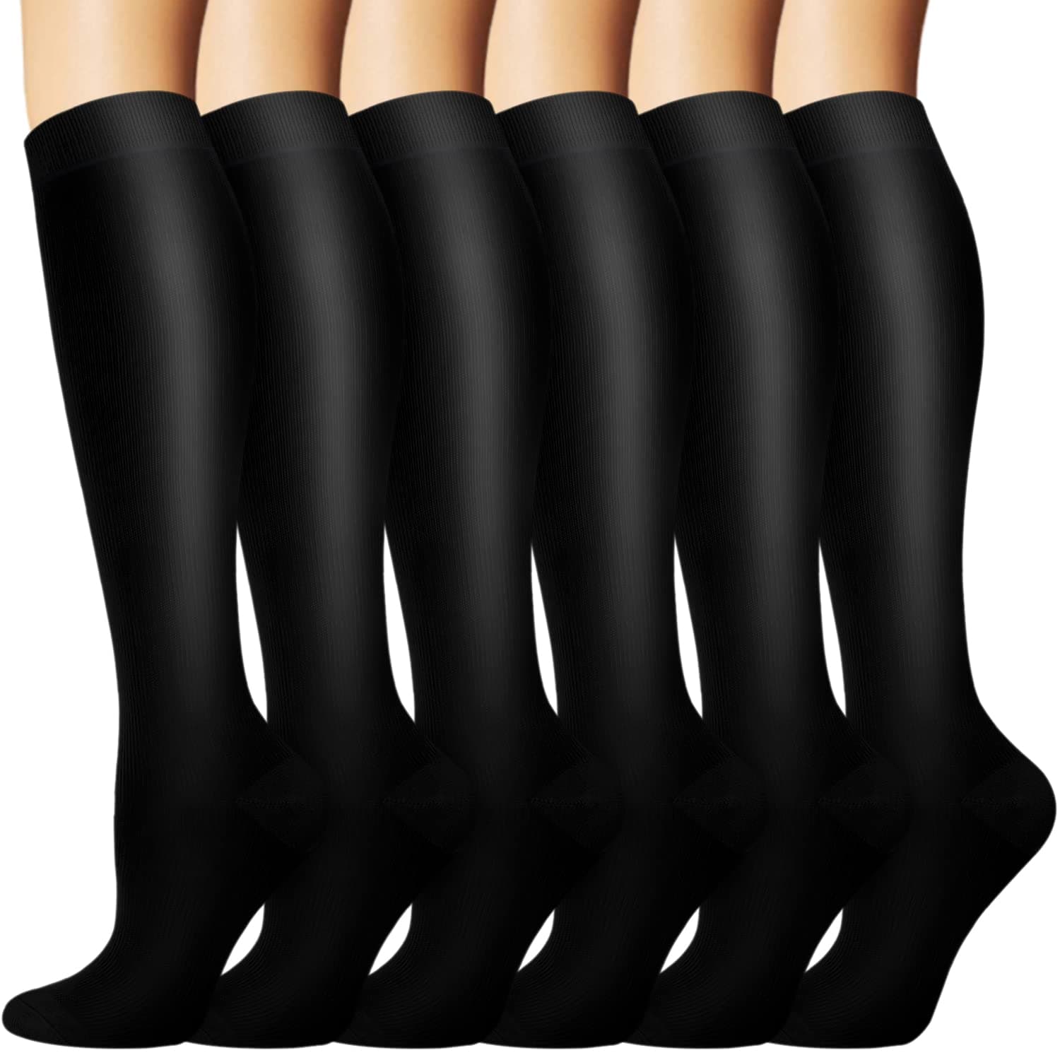 6 Pairs Compression Socks for Women&Men 20-30mmHg Medical Graduated Stockings