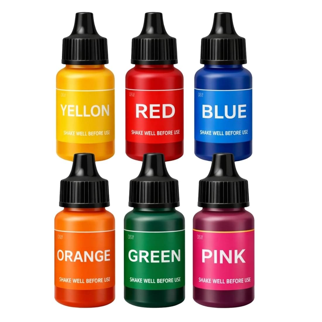 Candle Making Liquid Dye Set 10 ml Each (Pack of 6) | Red, Green, Yellow, Blue, Orange & Pink | Liquid Wax Colour for Soy, Paraffin & Gel | Candle Dye for Candle Making
